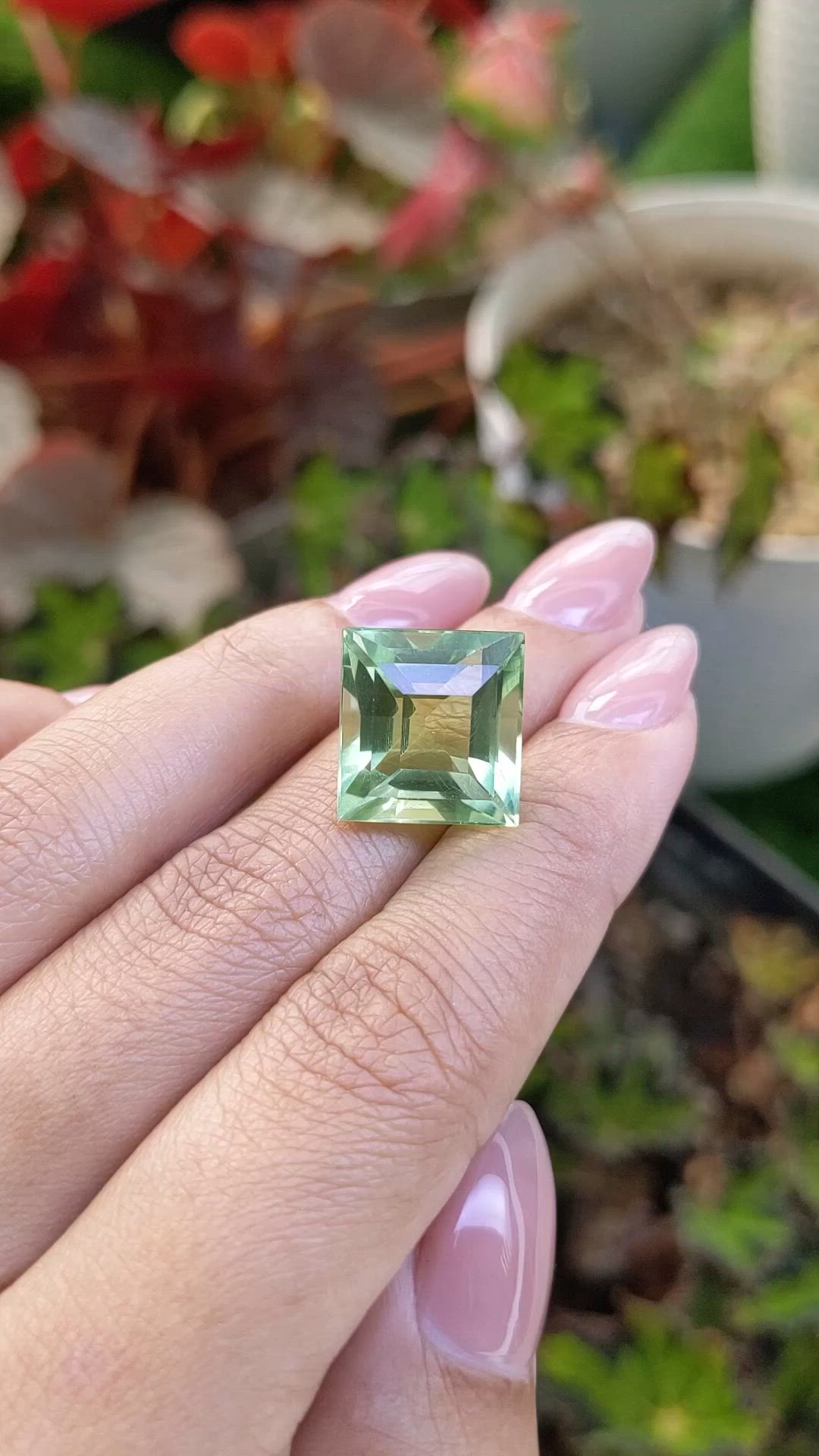 14.26 Ct. Green Prasiolite from Brazil Size Video