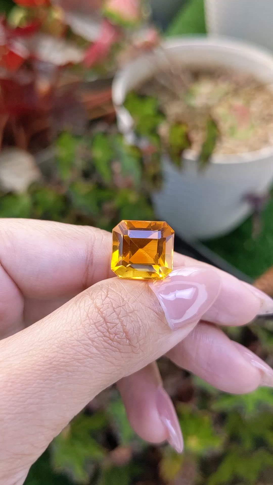 11.05 Ct. Yellowish Orange Citrine from Brazil Size Video