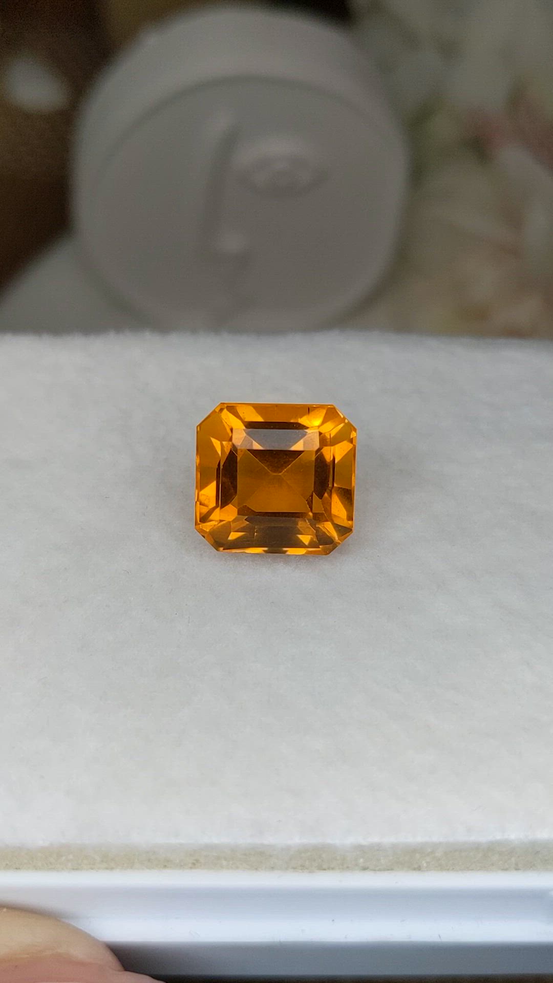 11.05 Ct. Yellowish Orange Citrine from Brazil Size Video