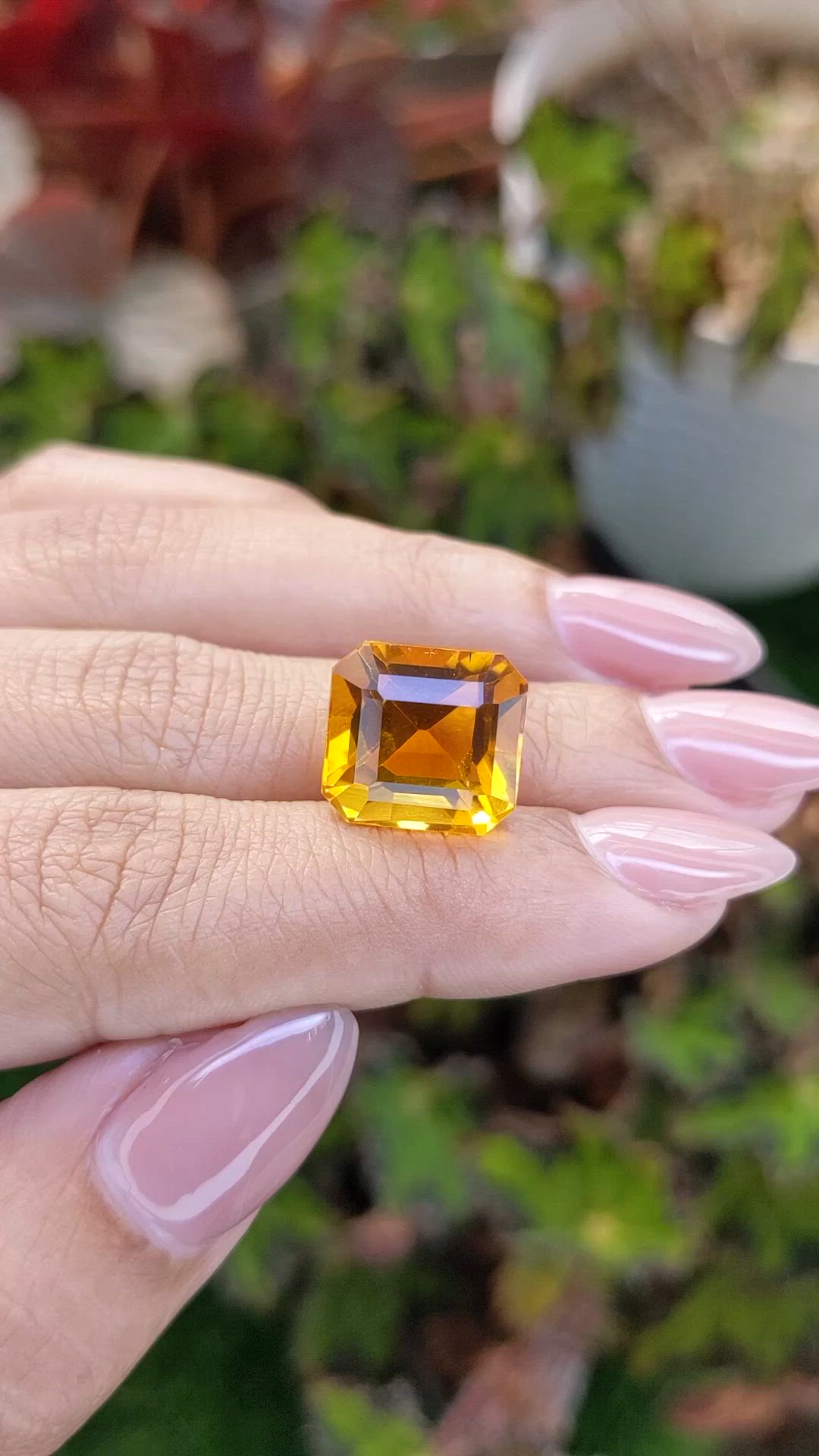 11.05 Ct. Yellowish Orange Citrine from Brazil Size Video