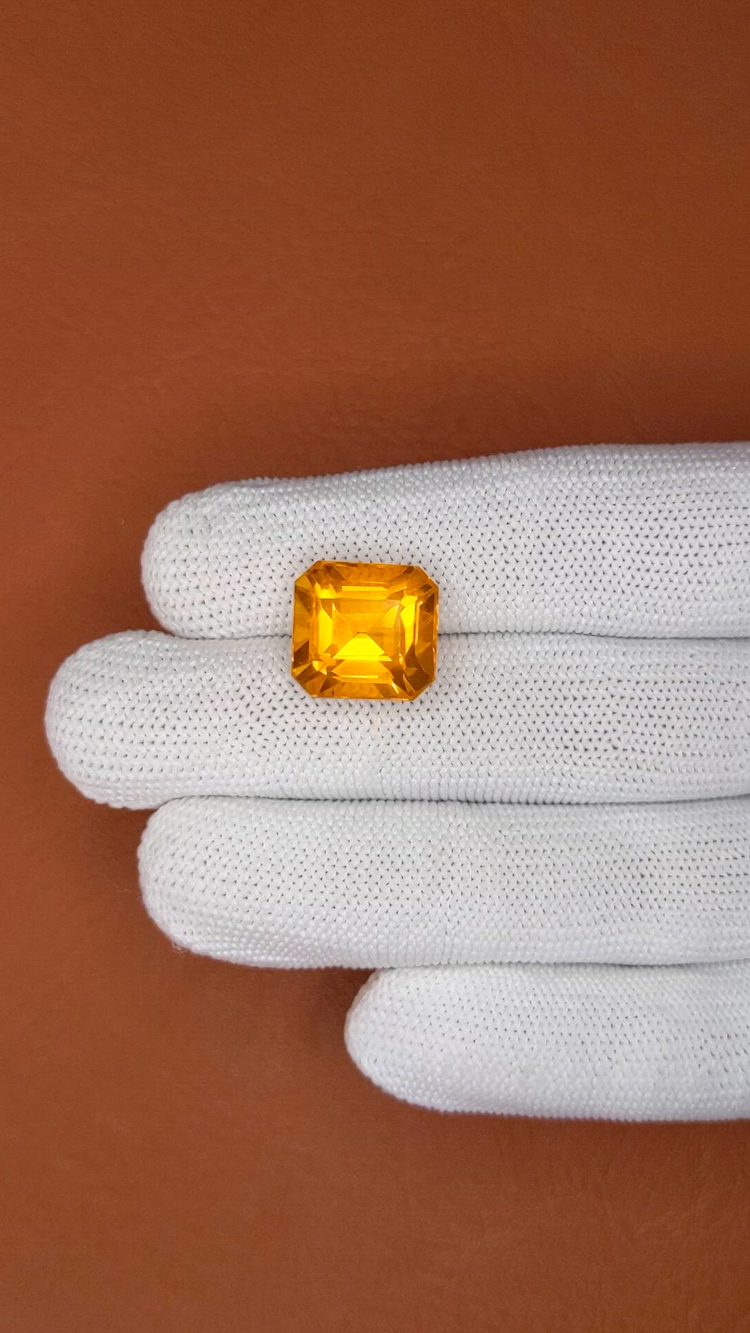 11.05 Ct. Yellowish Orange Citrine from Brazil Size Video