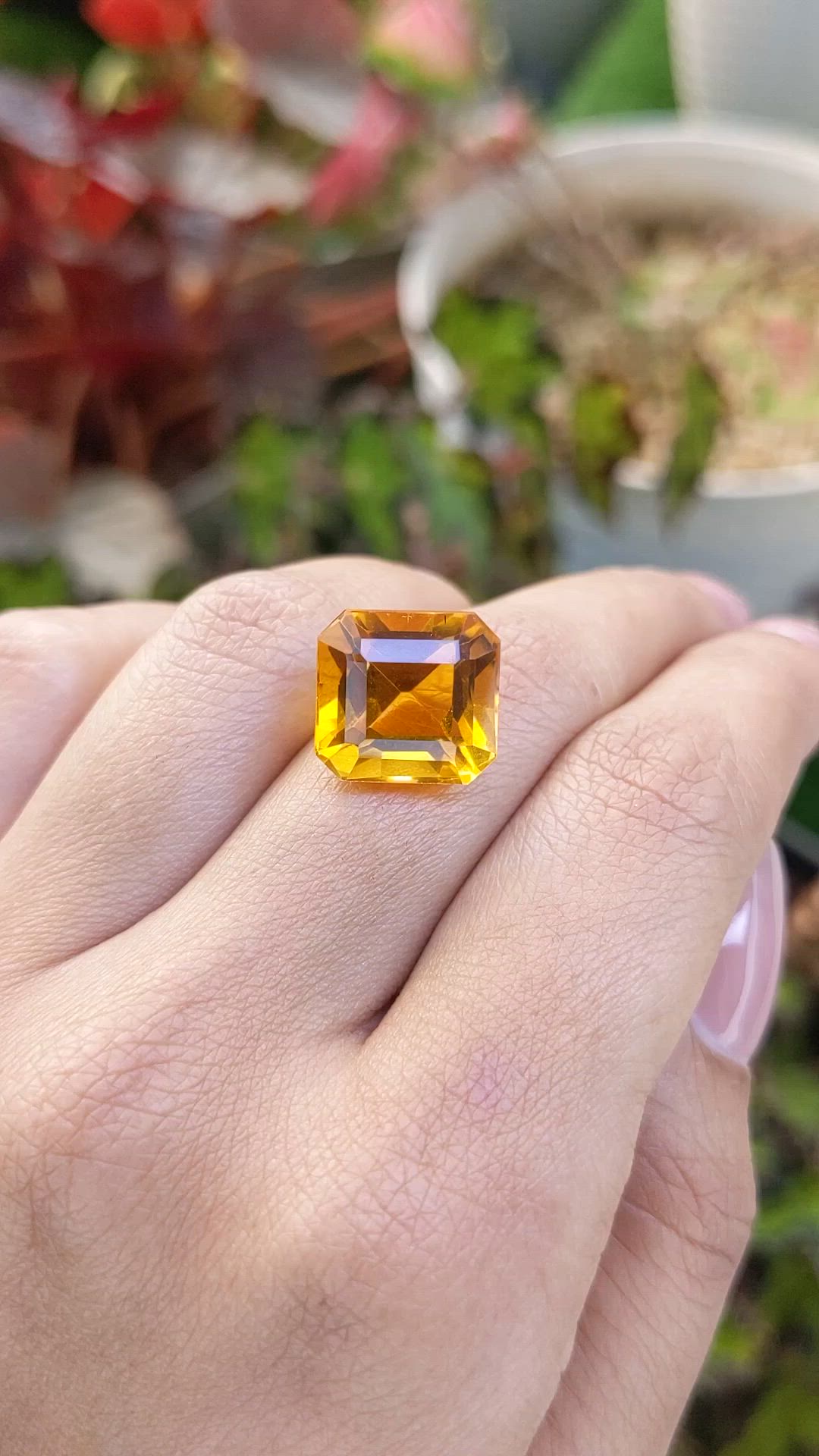 11.05 Ct. Yellowish Orange Citrine from Brazil Size Video