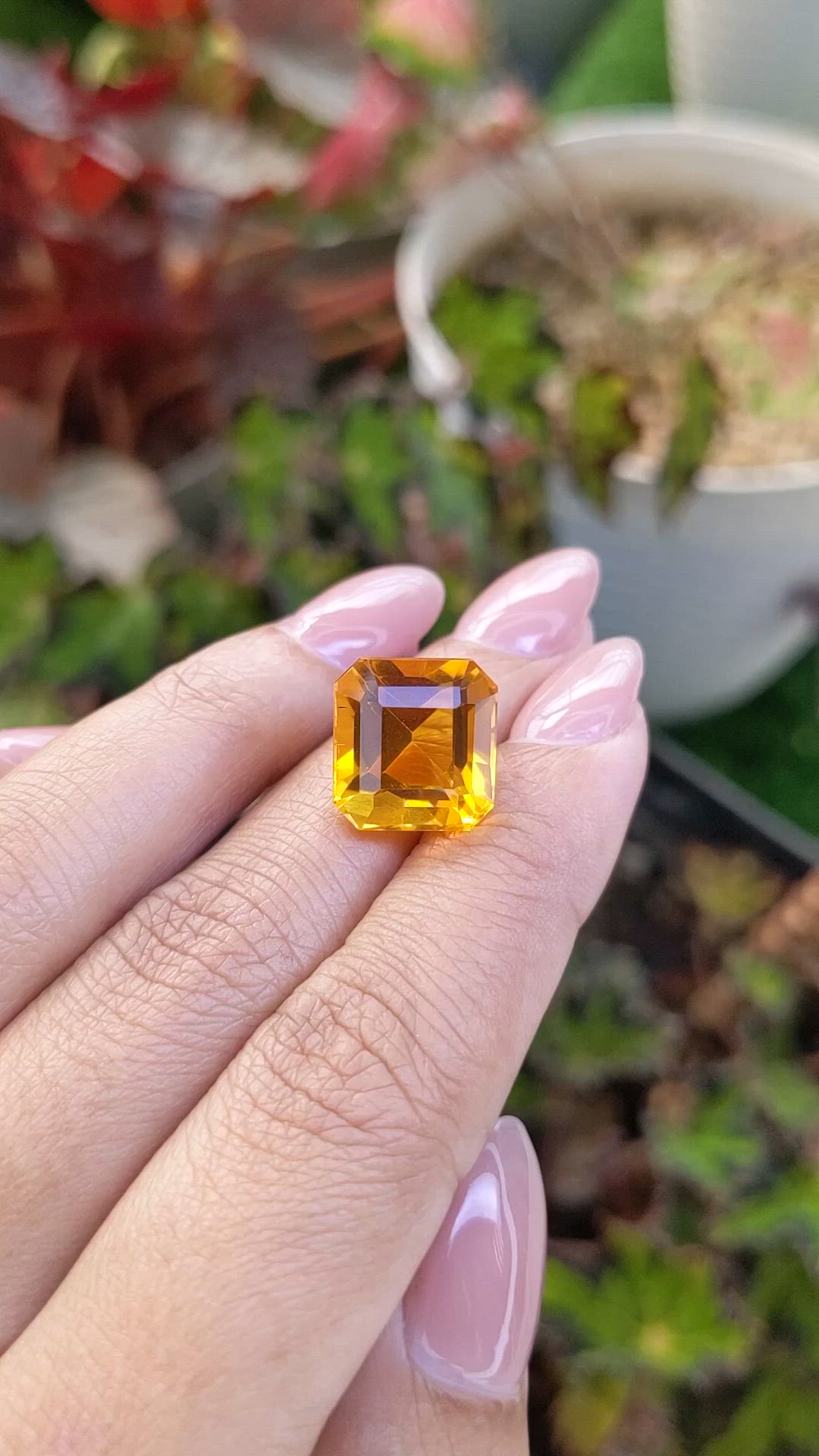 11.05 Ct. Yellowish Orange Citrine from Brazil Size Video