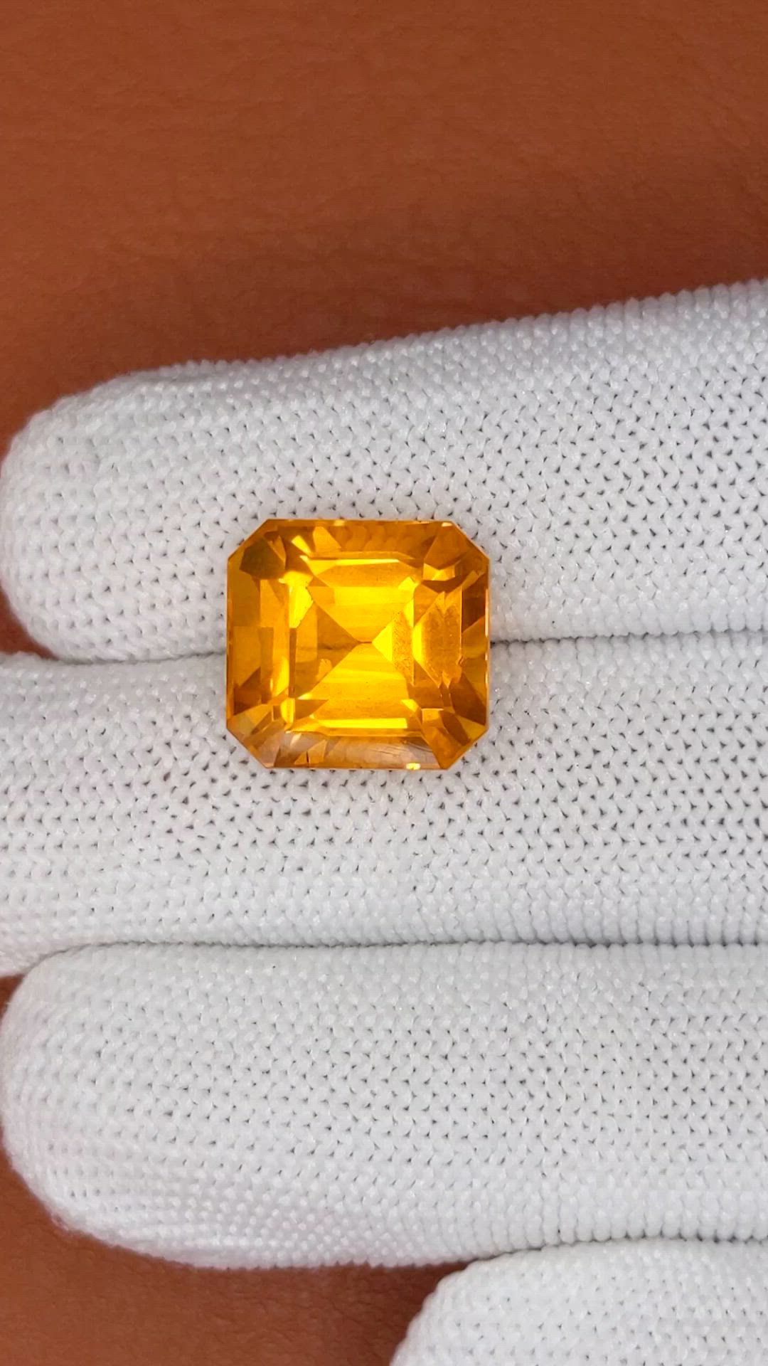 11.05 Ct. Yellowish Orange Citrine from Brazil Size Video
