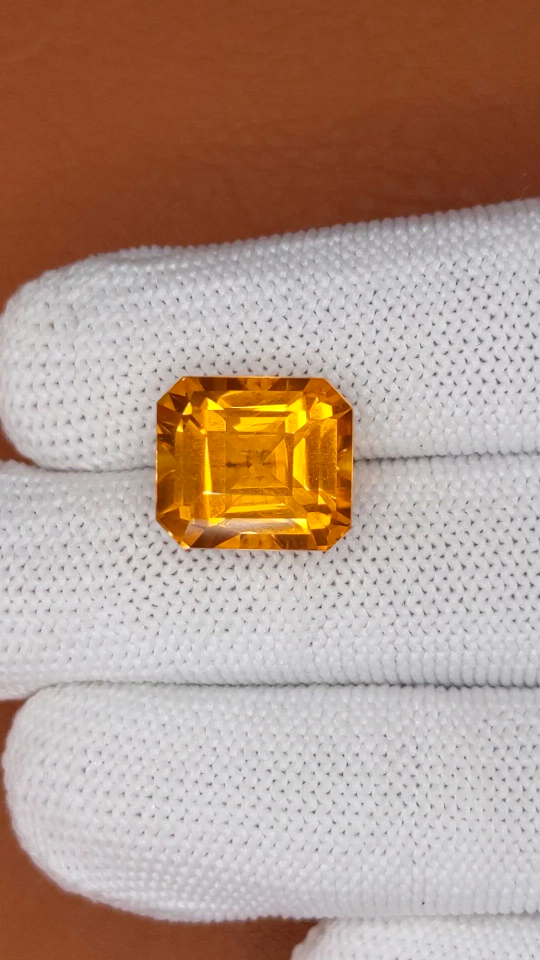 10.70 Ct. Yellowish Orange Citrine from Brazil Size Video