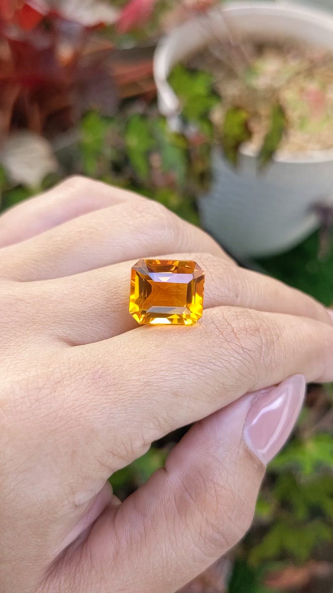 10.70 Ct. Yellowish Orange Citrine from Brazil Size Video