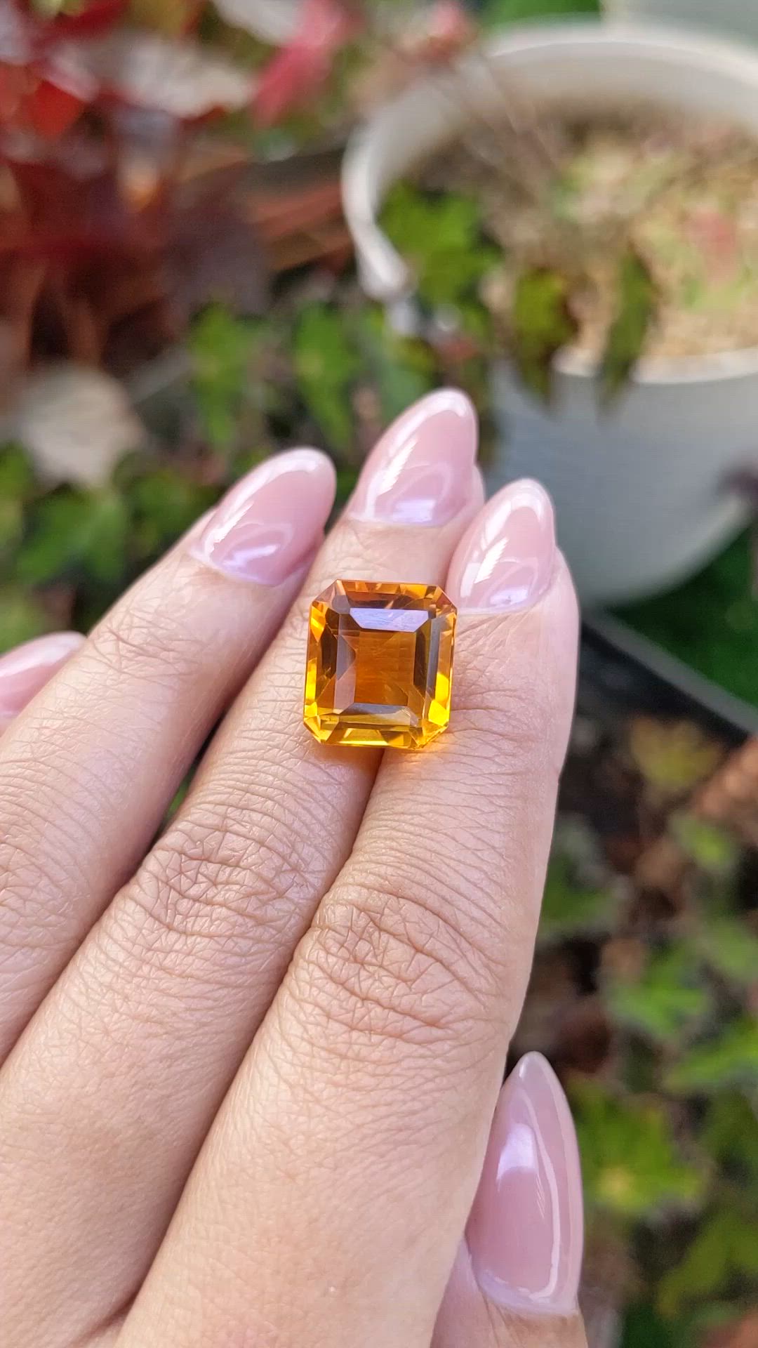 10.70 Ct. Yellowish Orange Citrine from Brazil Size Video