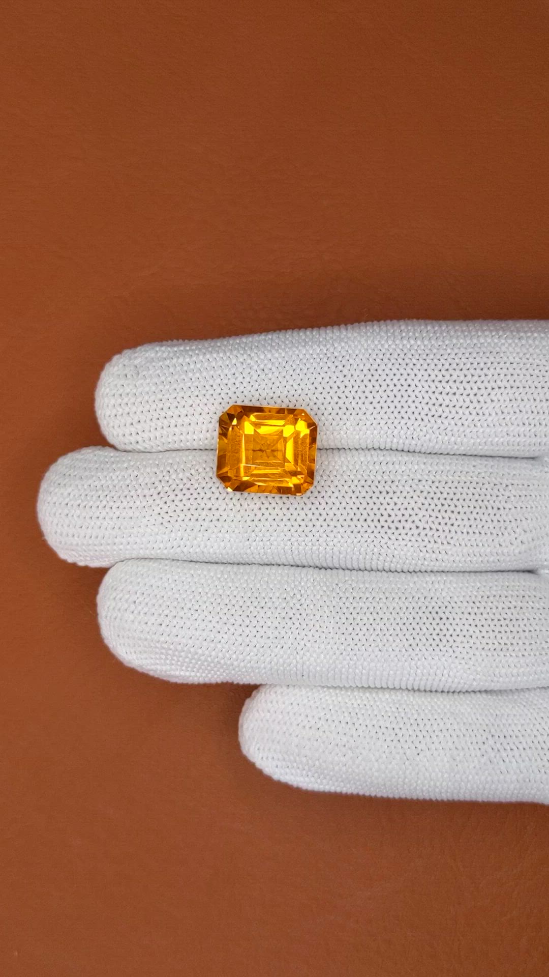 10.70 Ct. Yellowish Orange Citrine from Brazil Size Video