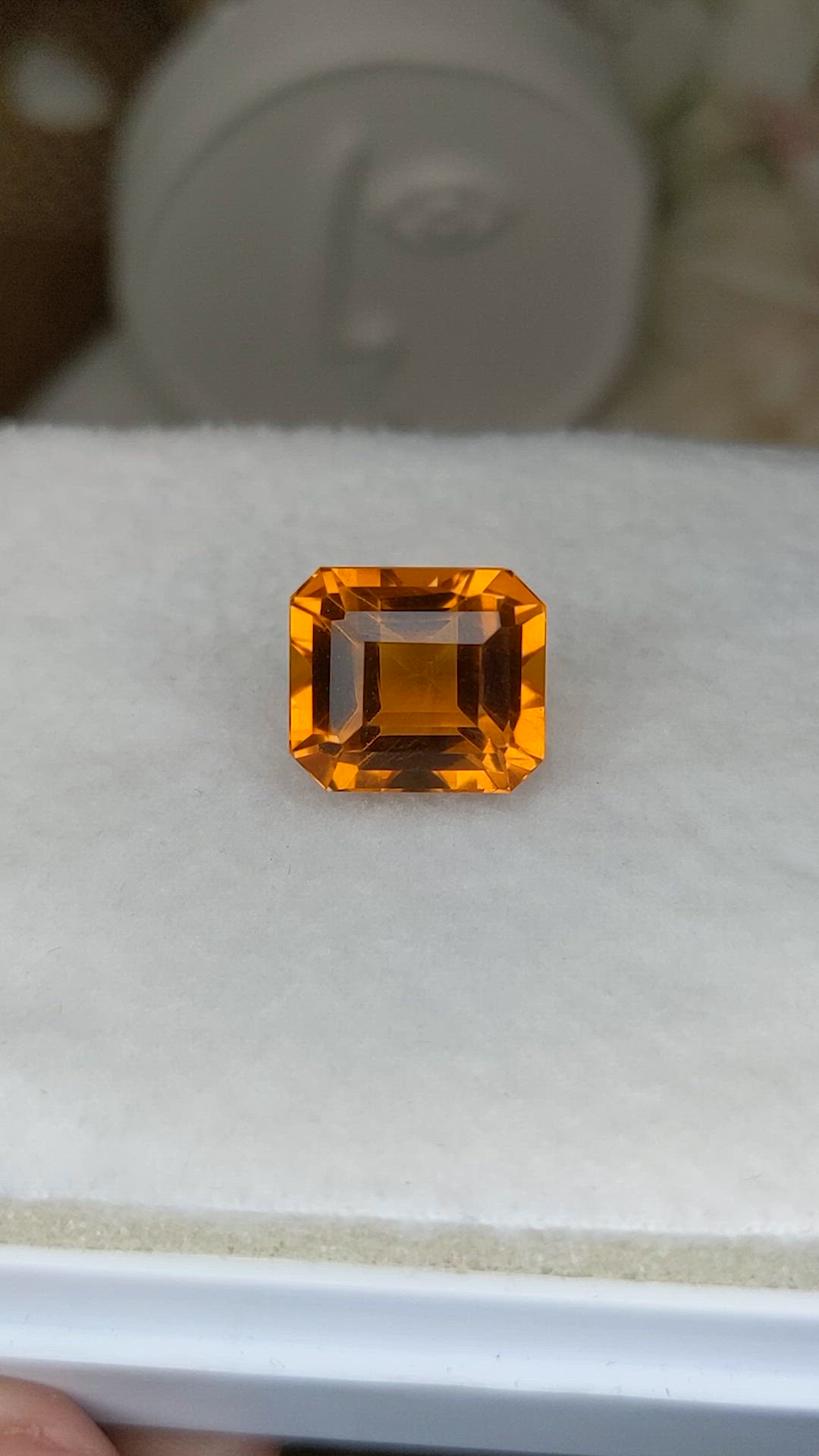10.70 Ct. Yellowish Orange Citrine from Brazil Size Video