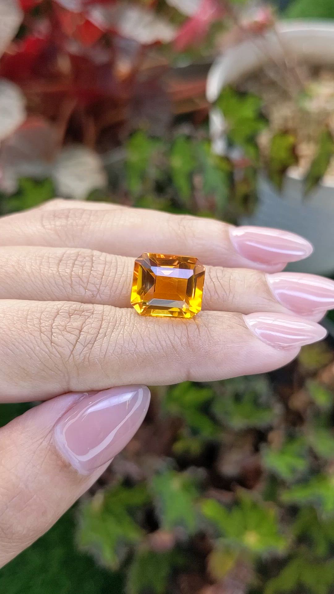 10.70 Ct. Yellowish Orange Citrine from Brazil Size Video