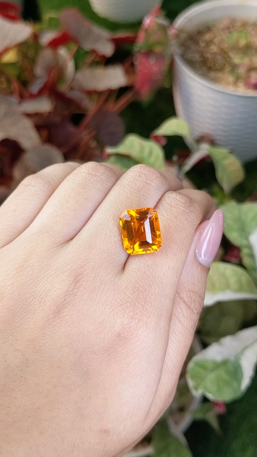 11.58 Ct. Orange Citrine from Brazil Size Video
