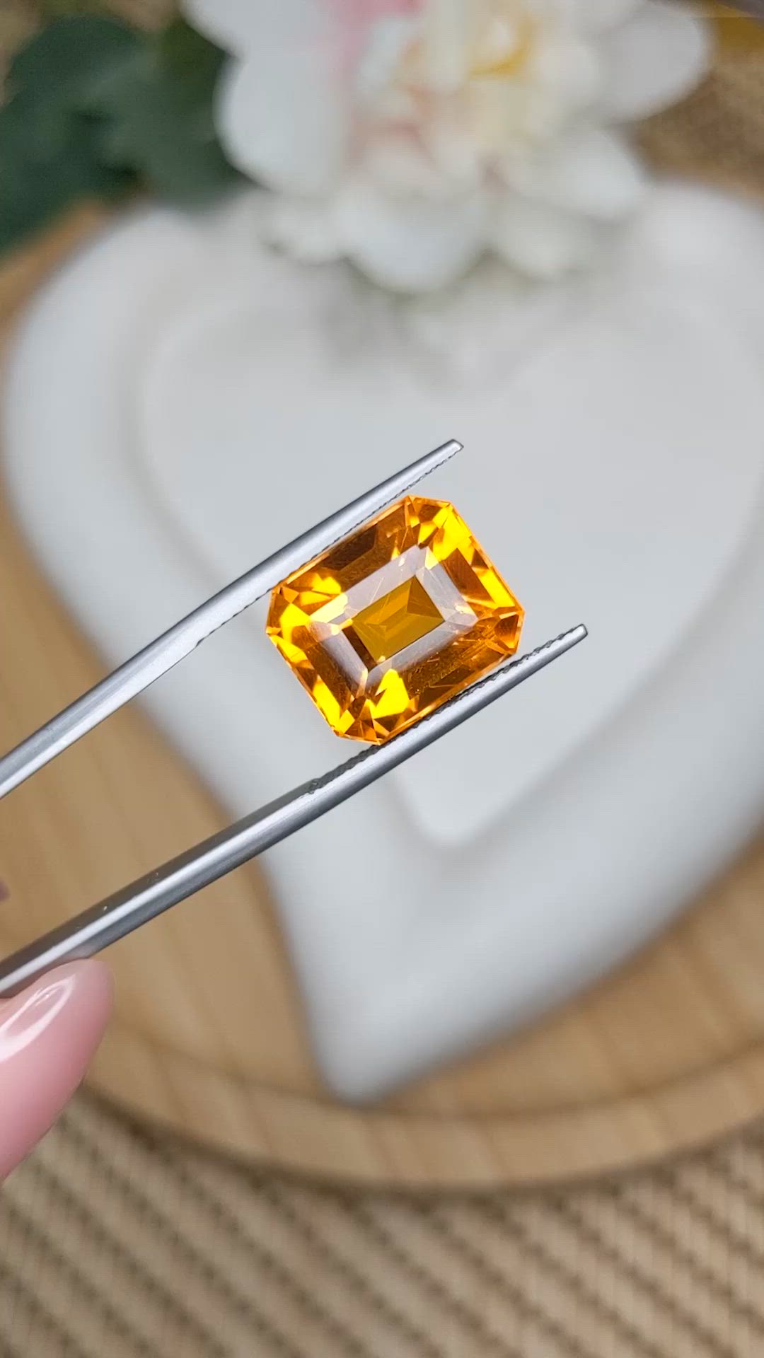 11.58 Ct. Orange Citrine from Brazil Size Video