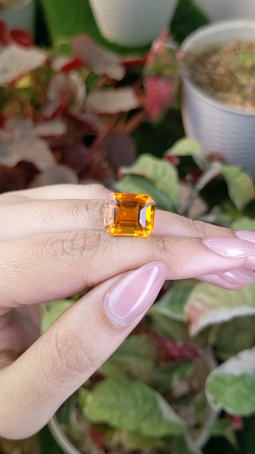 11.58 Ct. Orange Citrine from Brazil Size Video