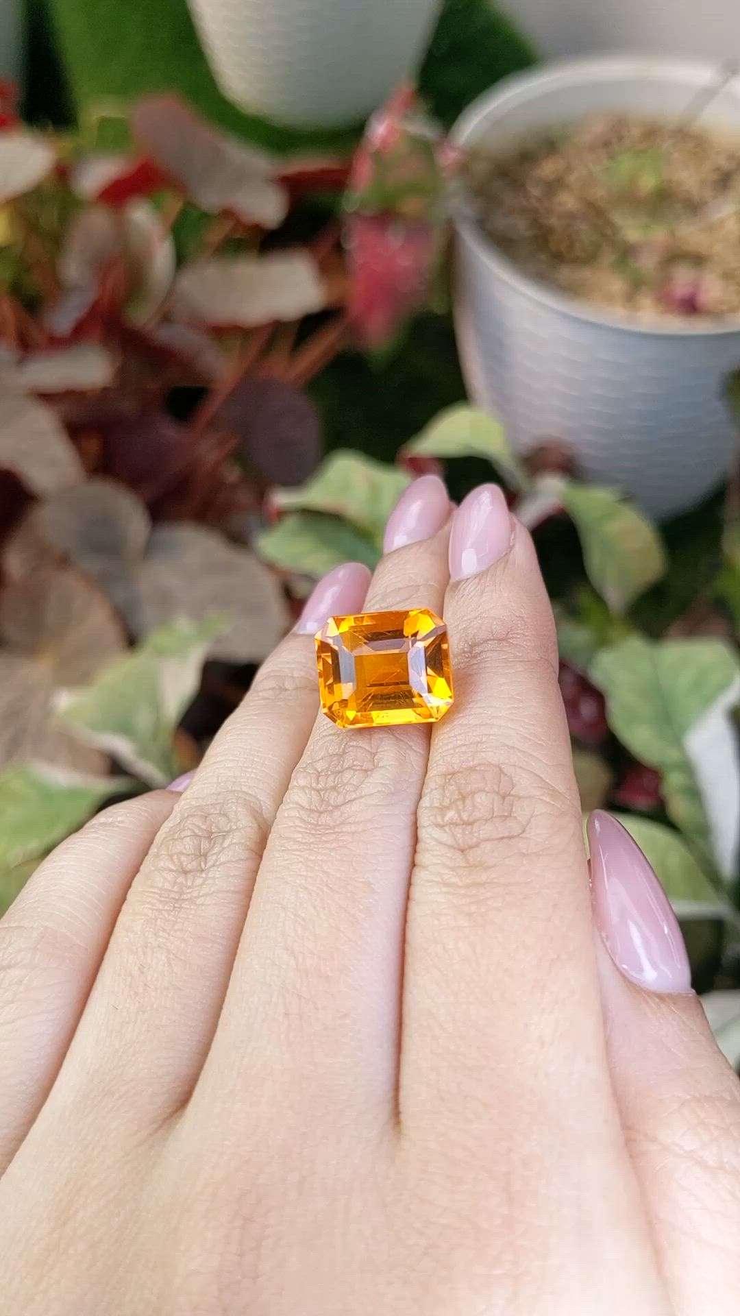 11.58 Ct. Orange Citrine from Brazil Size Video