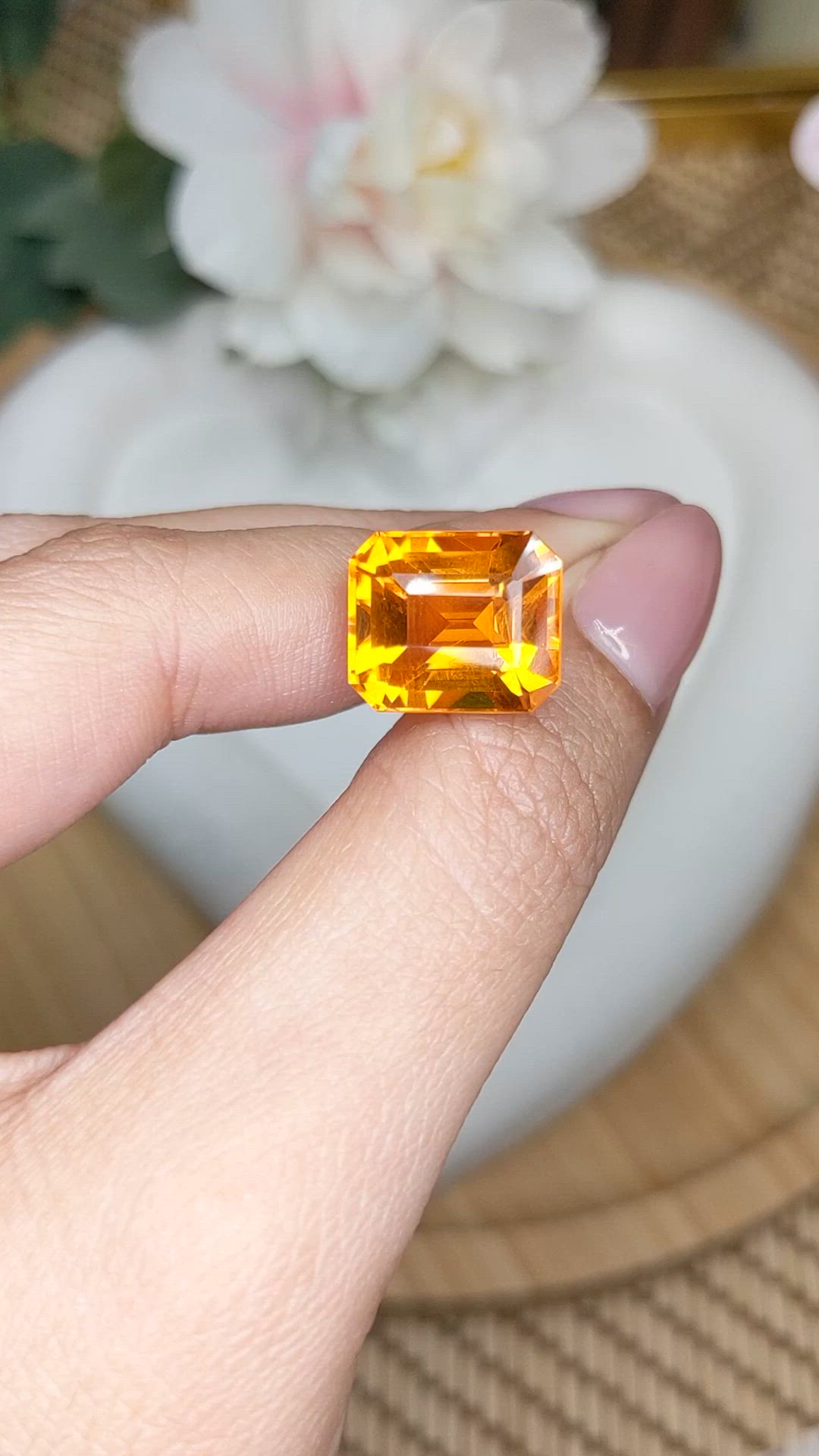 11.58 Ct. Orange Citrine from Brazil Size Video