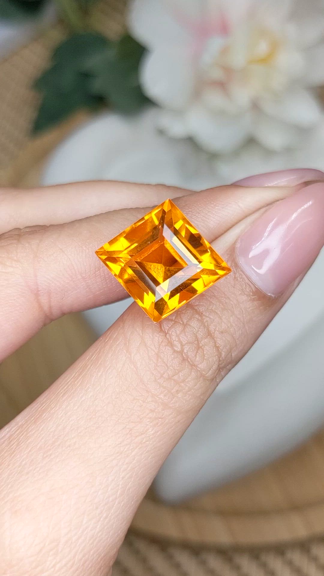 11.70 Ct. Yellowish Orange Citrine from Brazil Size Video