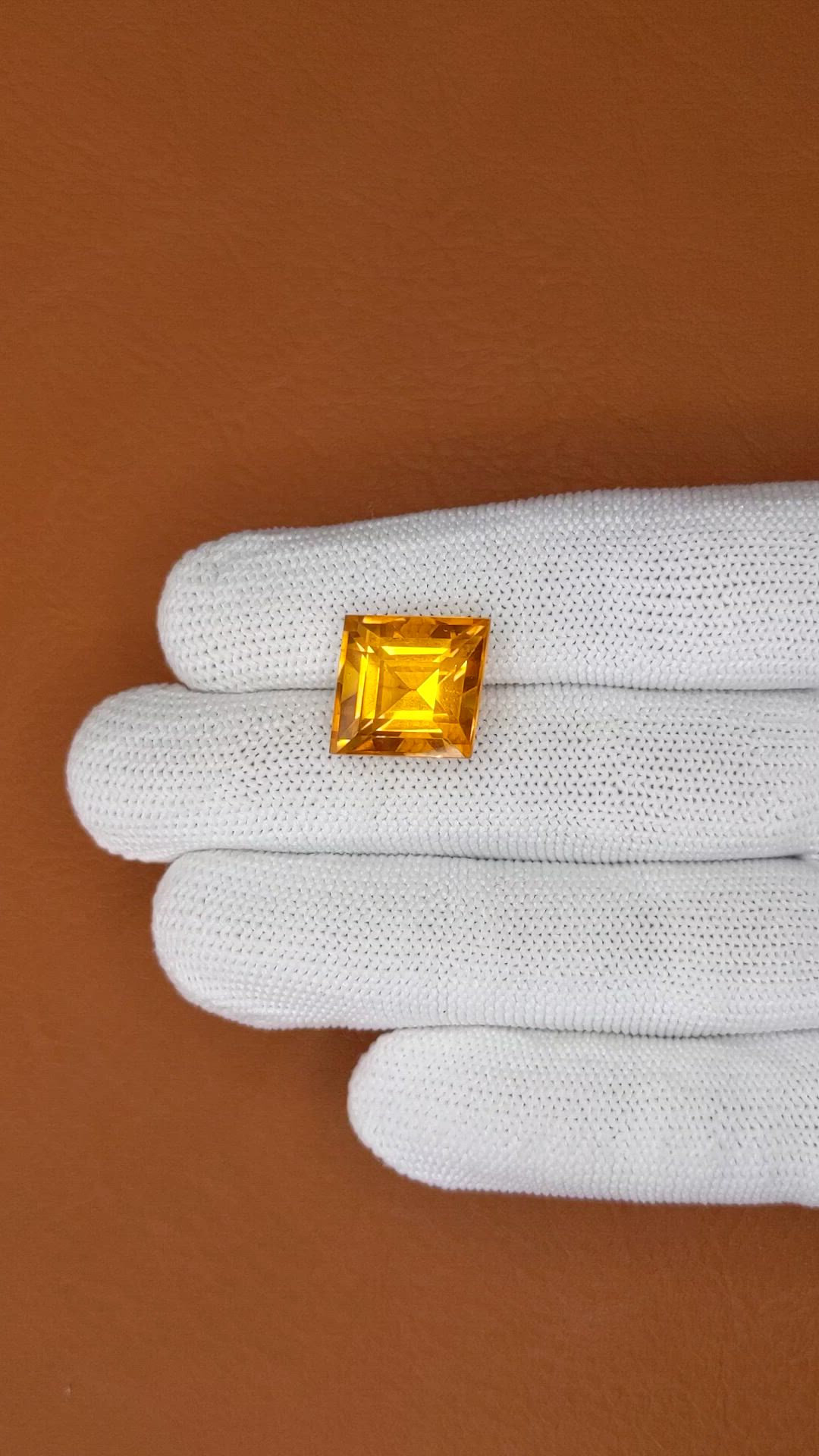 11.70 Ct. Yellowish Orange Citrine from Brazil Size Video