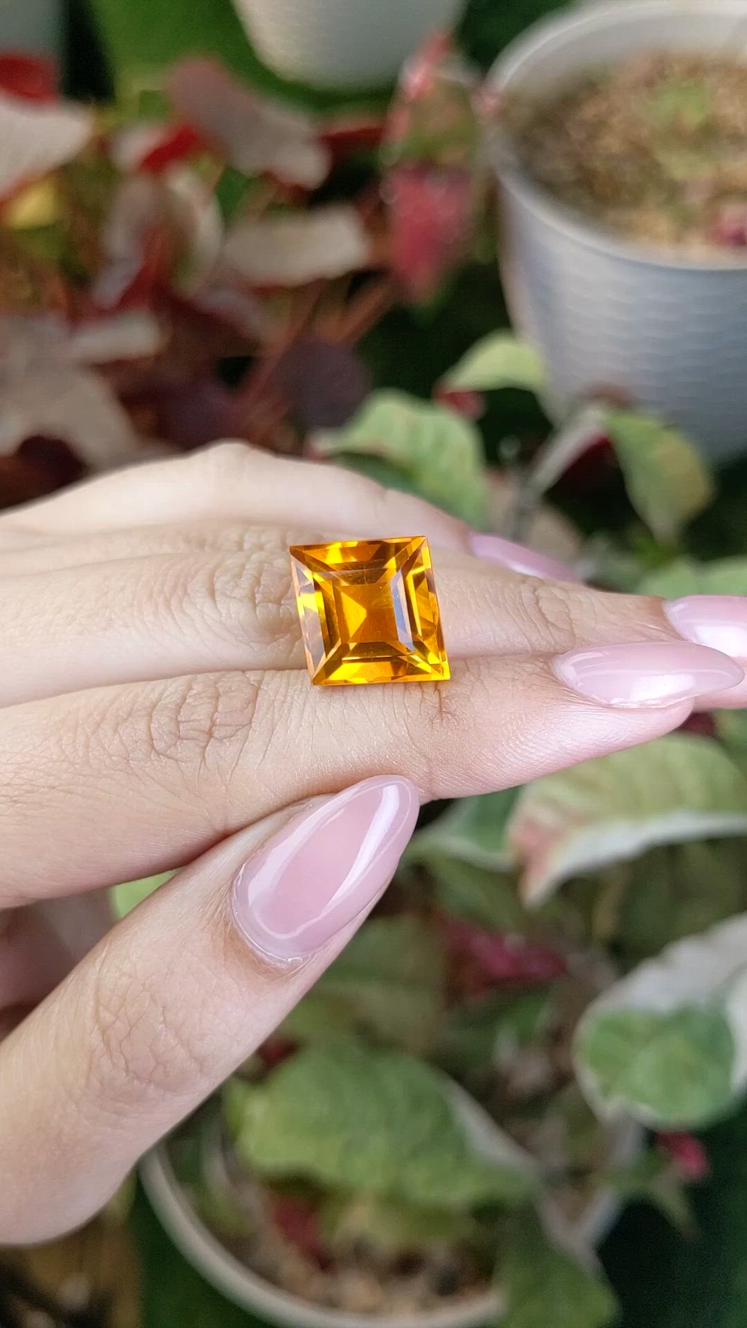 11.70 Ct. Yellowish Orange Citrine from Brazil Size Video