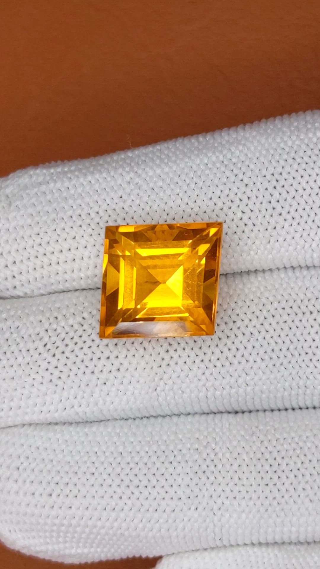 11.70 Ct. Yellowish Orange Citrine from Brazil Size Video