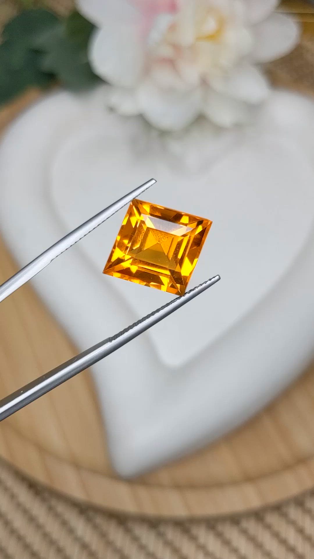 11.70 Ct. Yellowish Orange Citrine from Brazil Size Video