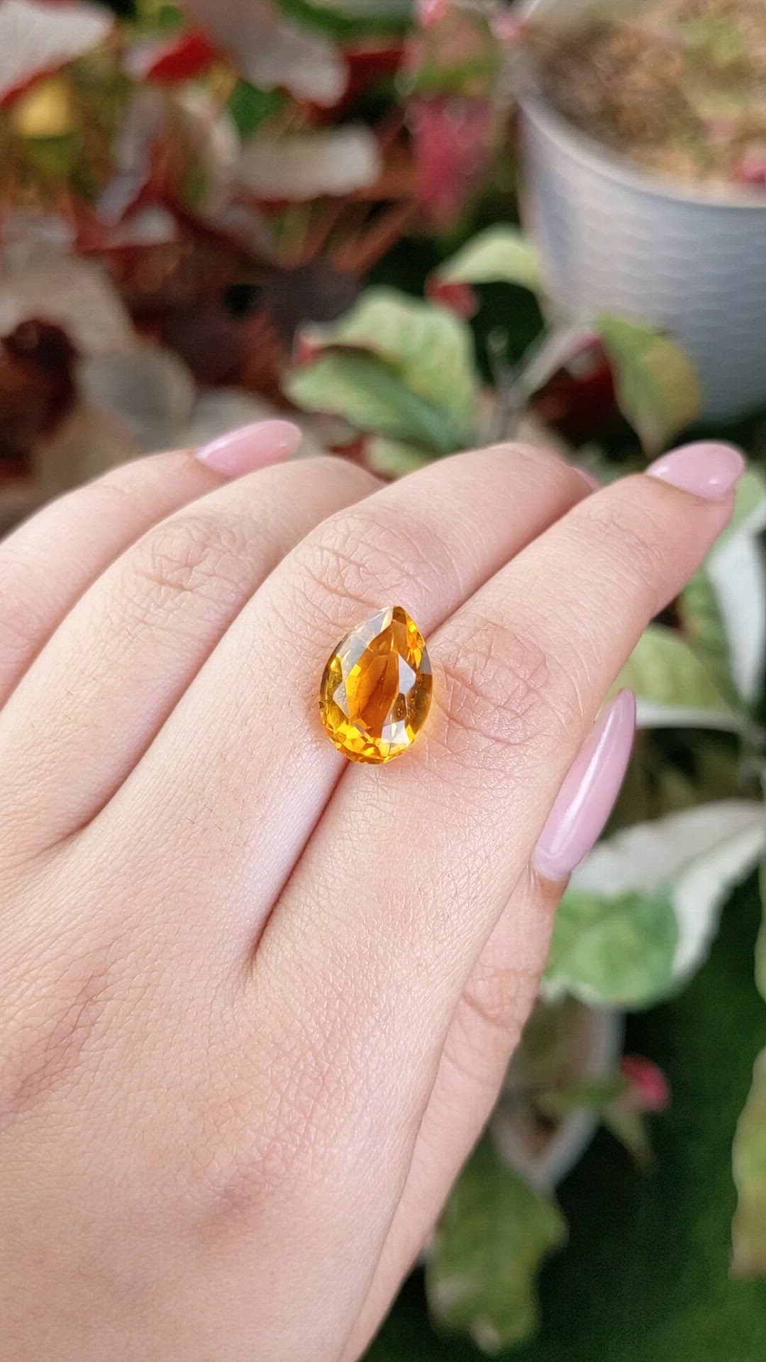 5.97 Ct. Yellowish Orange Citrine from Ceylon (Sri Lanka) Size Video
