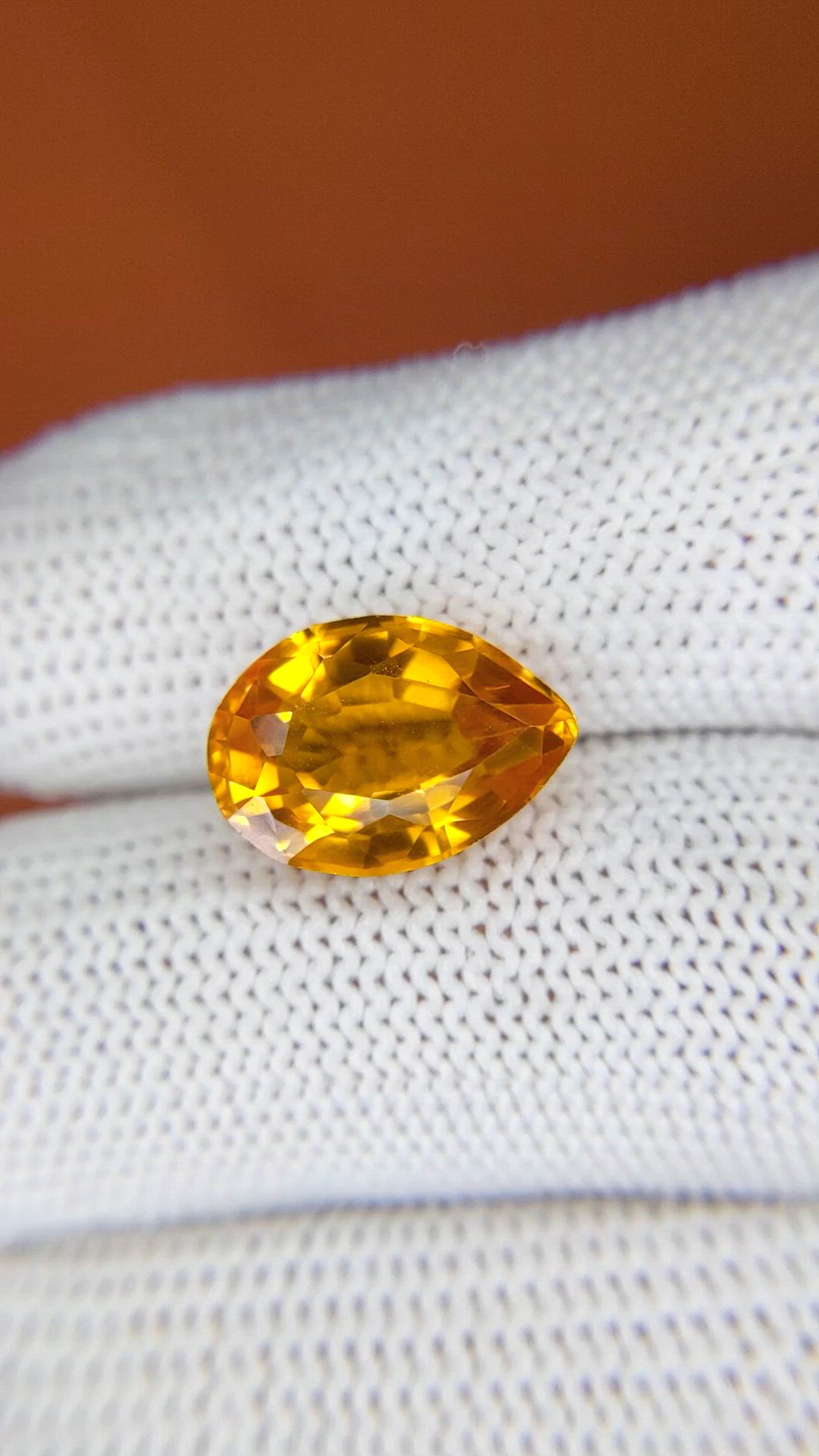 5.97 Ct. Yellowish Orange Citrine from Ceylon (Sri Lanka) Size Video