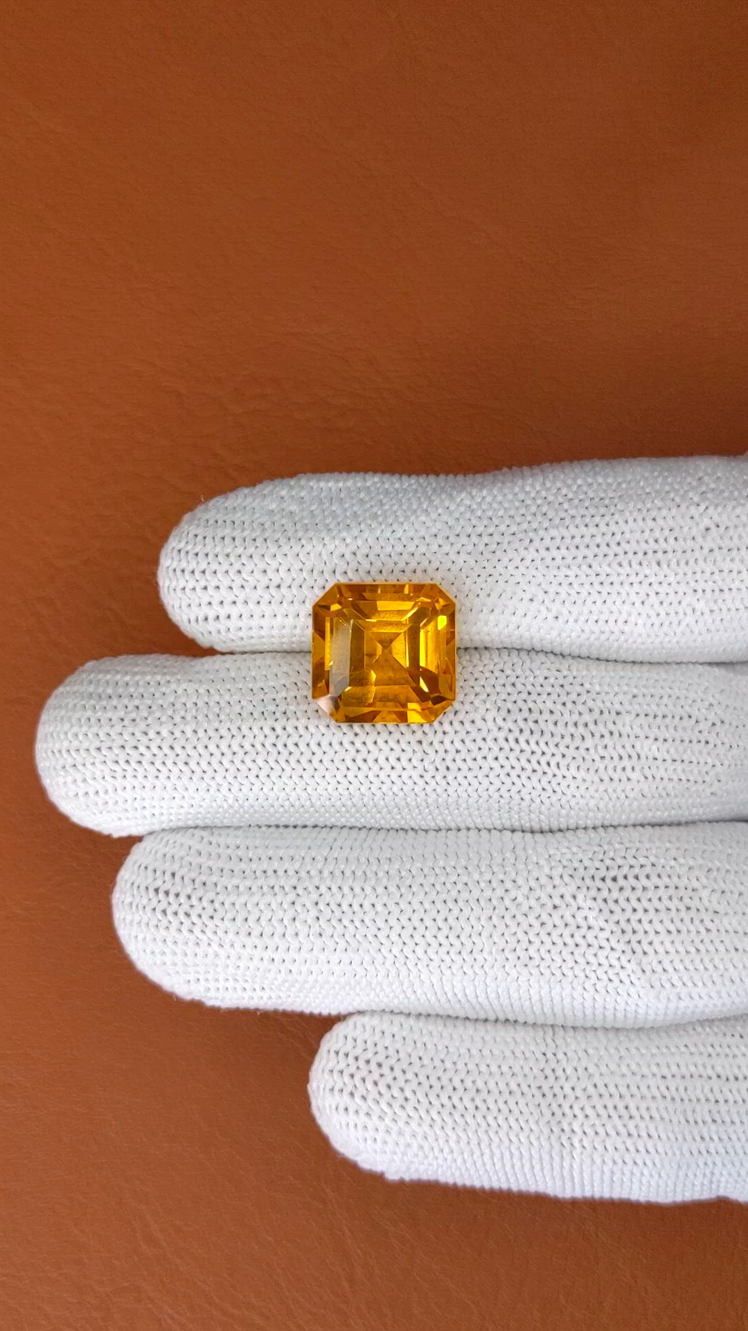 10.93 Ct. Yellowish Orange Citrine from Ceylon (Sri Lanka) Size Video
