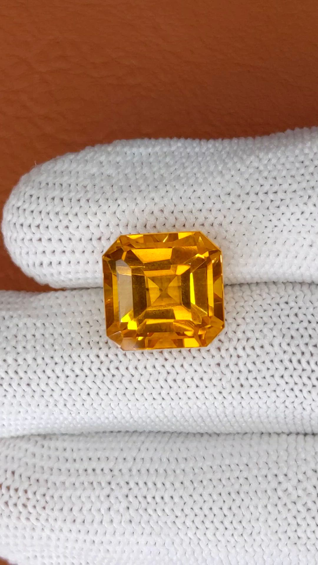 10.93 Ct. Yellowish Orange Citrine from Ceylon (Sri Lanka) Size Video