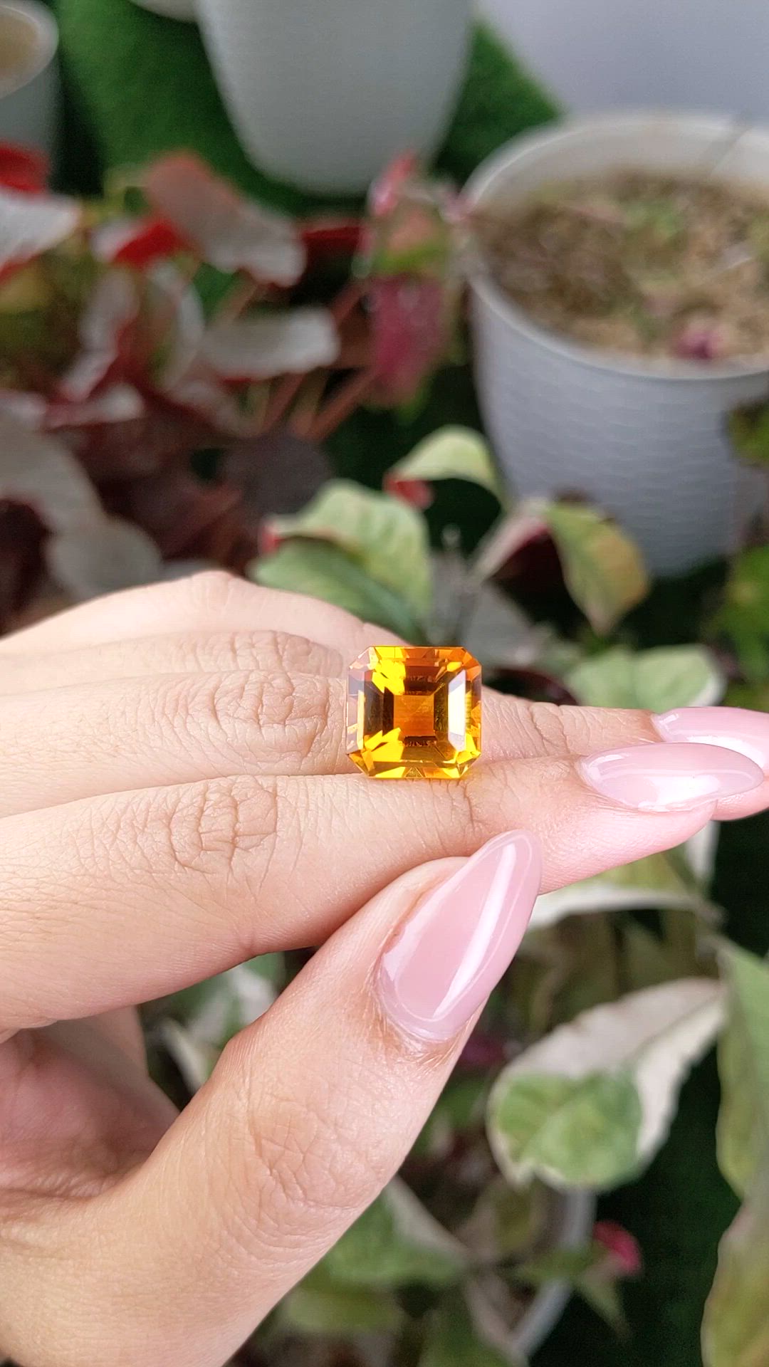 10.93 Ct. Yellowish Orange Citrine from Ceylon (Sri Lanka) Size Video