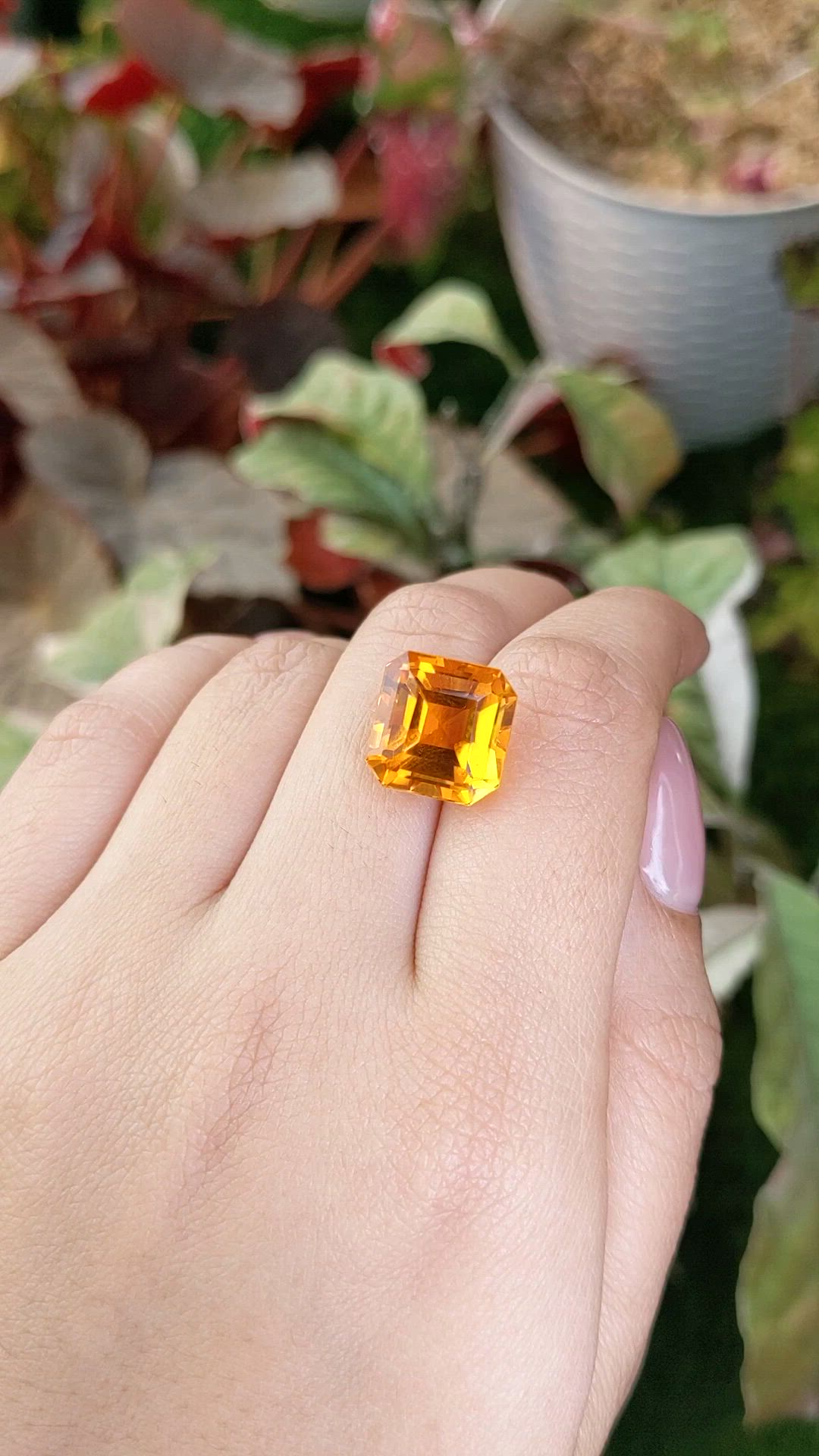 10.93 Ct. Yellowish Orange Citrine from Ceylon (Sri Lanka) Size Video
