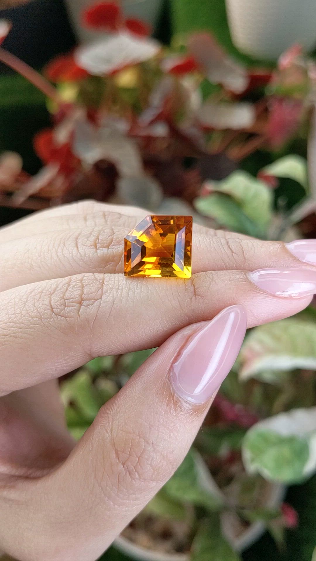 12.06 Ct. Yellowish Orange Citrine from Ceylon (Sri Lanka) Size Video