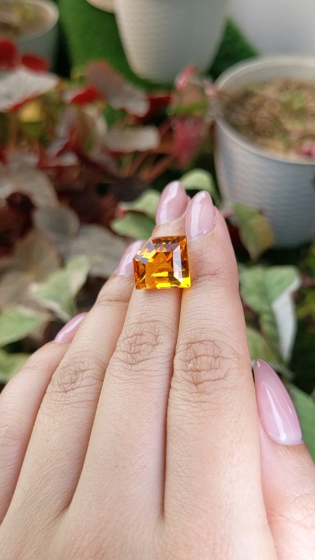 12.06 Ct. Yellowish Orange Citrine from Ceylon (Sri Lanka) Size Video