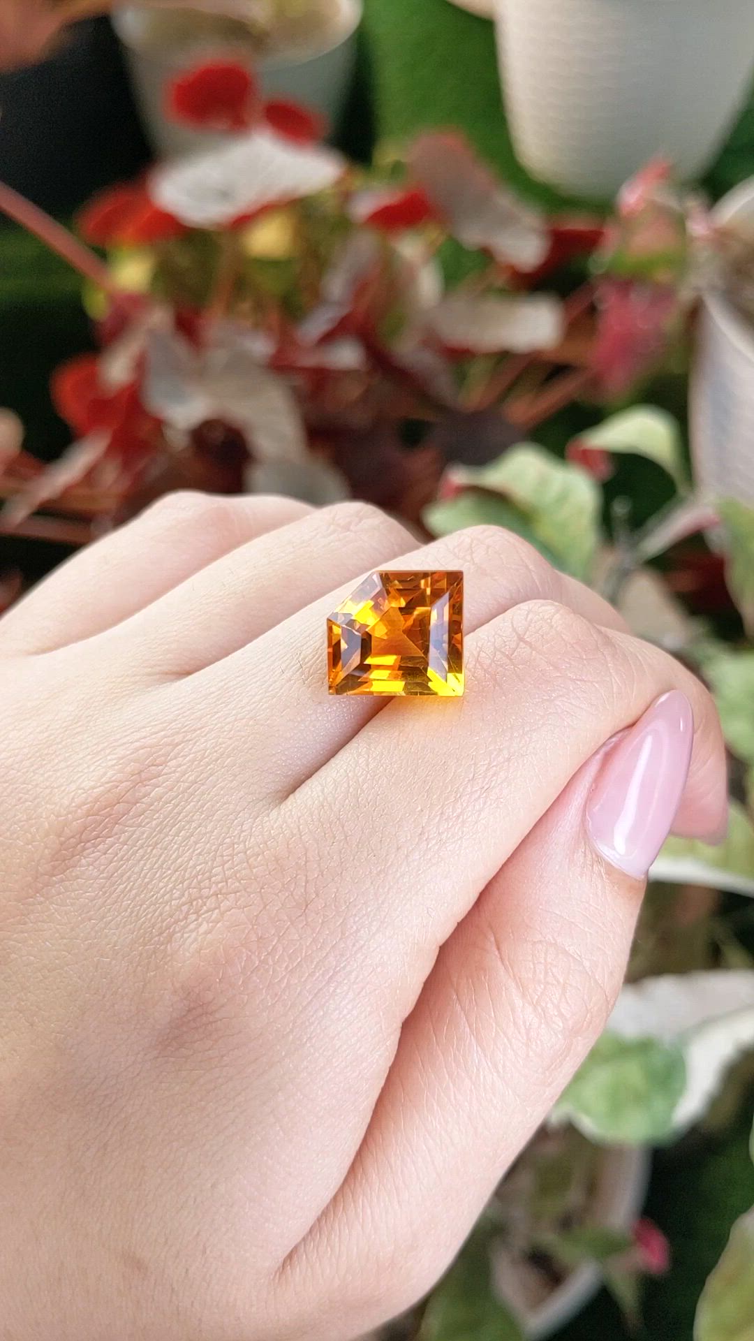 12.06 Ct. Yellowish Orange Citrine from Ceylon (Sri Lanka) Size Video