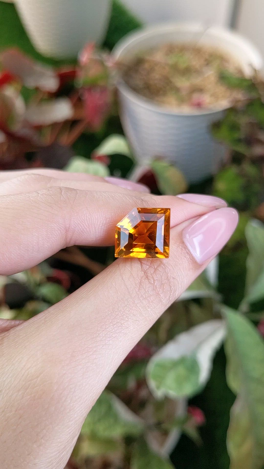 12.06 Ct. Yellowish Orange Citrine from Ceylon (Sri Lanka) Size Video