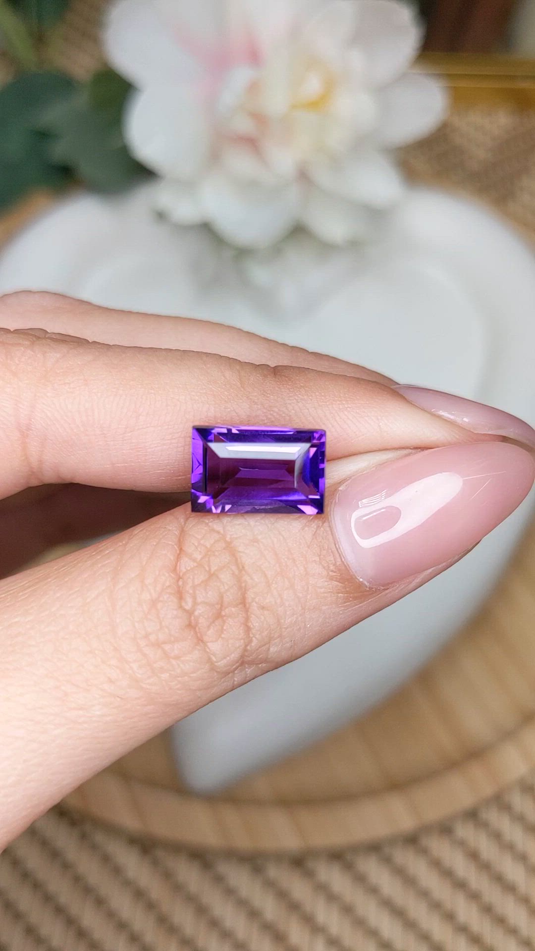 4.02 Ct. Purple Amethyst from Ceylon (Sri Lanka) Size Video