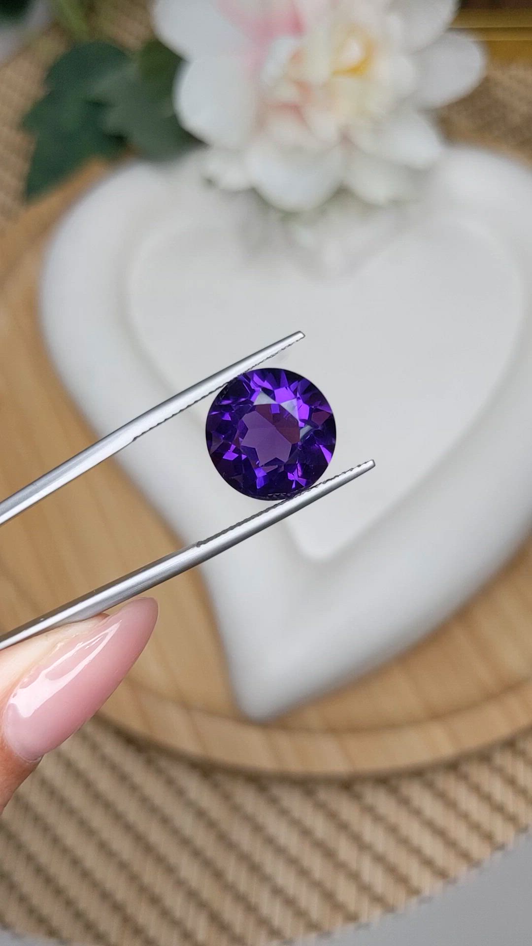 8.34 Ct. Purple Amethyst from Ceylon (Sri Lanka) Size Video