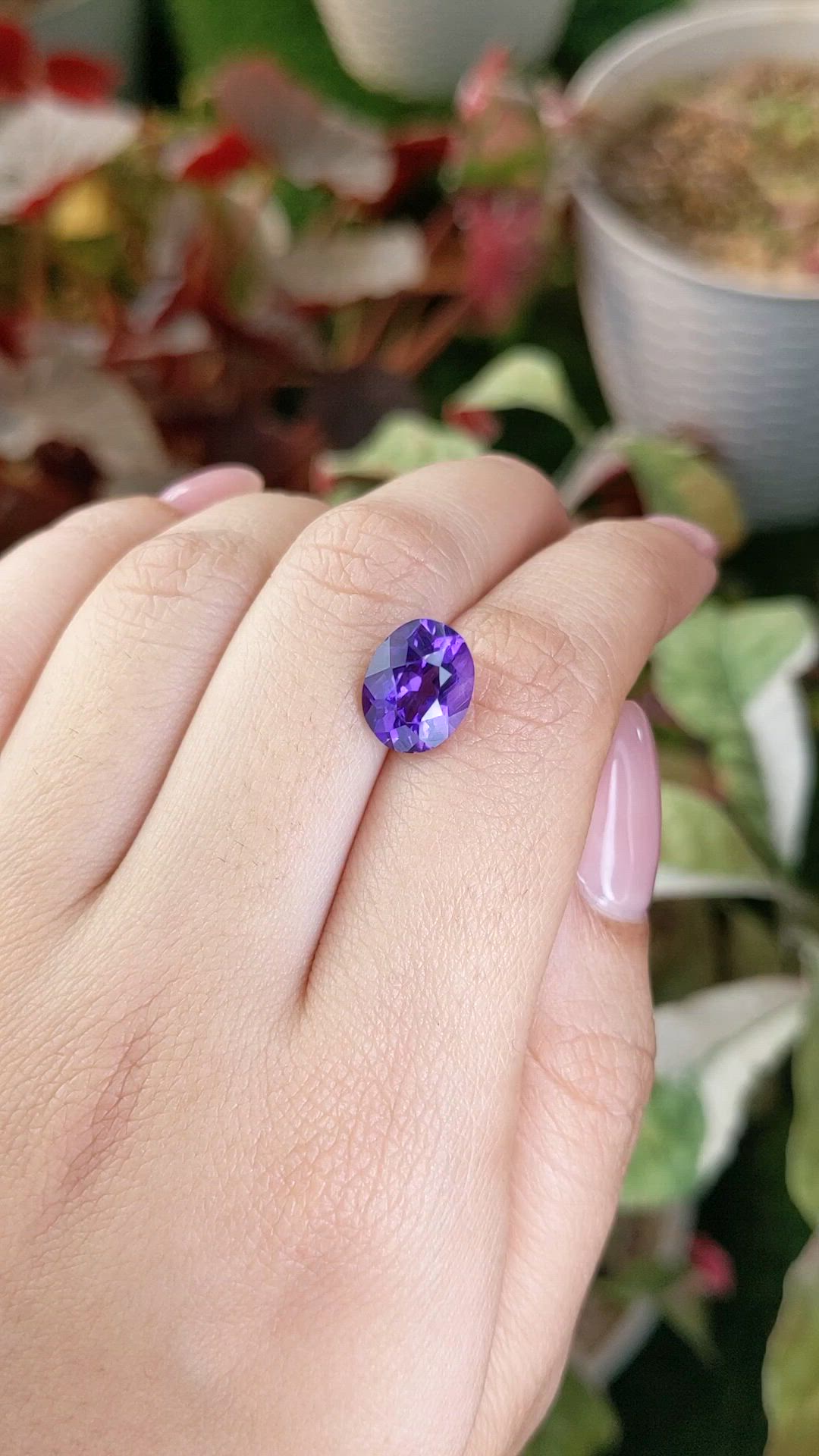 3.35 Ct. Purple Amethyst from Ceylon (Sri Lanka) Size Video