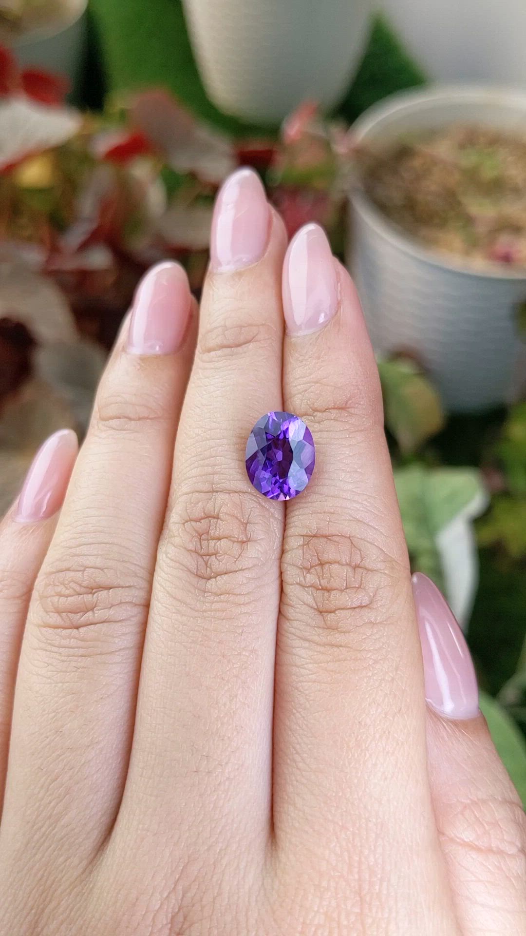 3.35 Ct. Purple Amethyst from Ceylon (Sri Lanka) Size Video