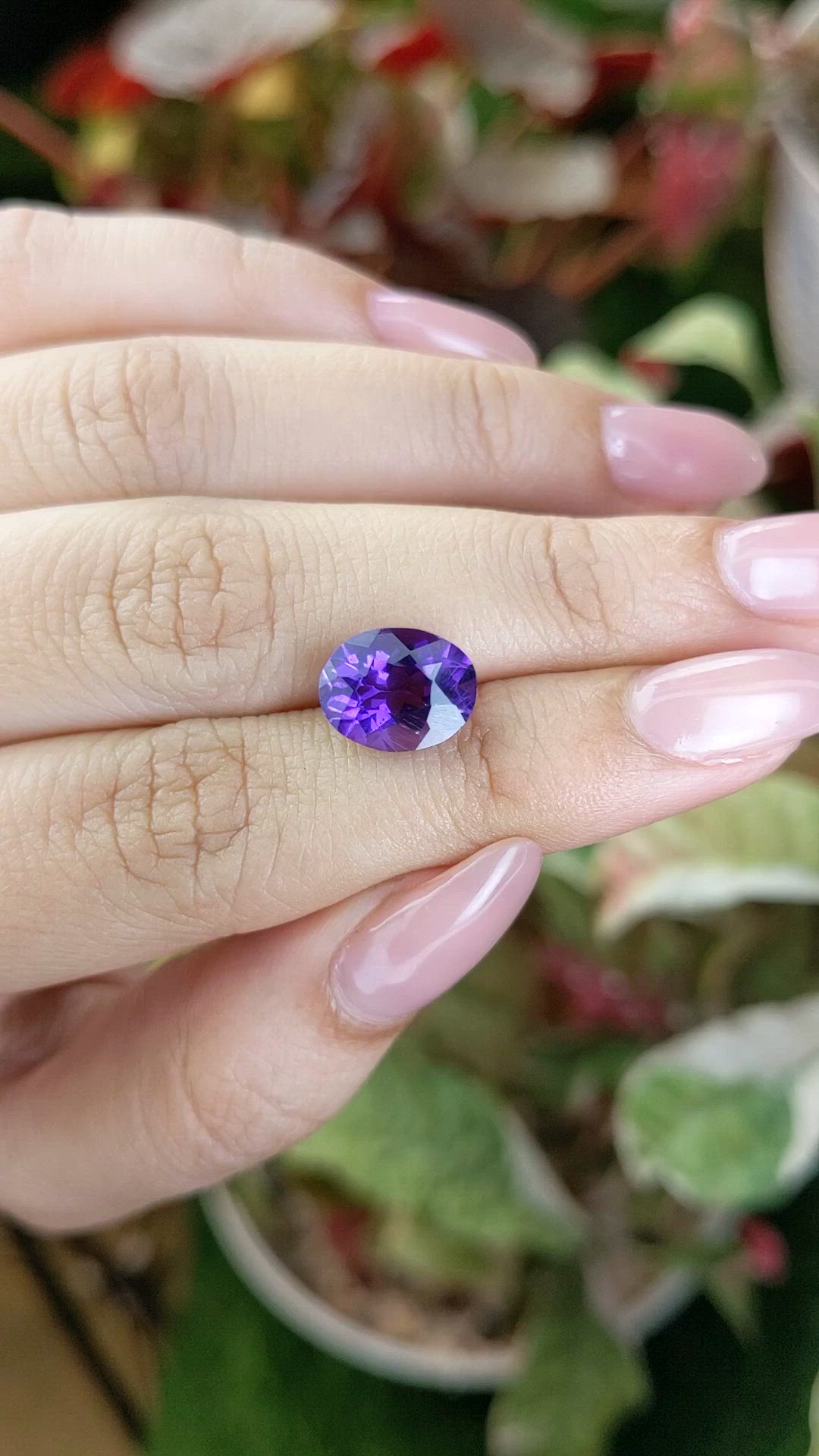 3.35 Ct. Purple Amethyst from Ceylon (Sri Lanka) Size Video