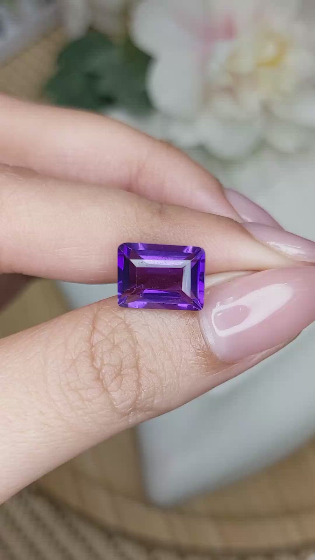 4.35 Ct. Purple Amethyst from Ceylon (Sri Lanka) Size Video