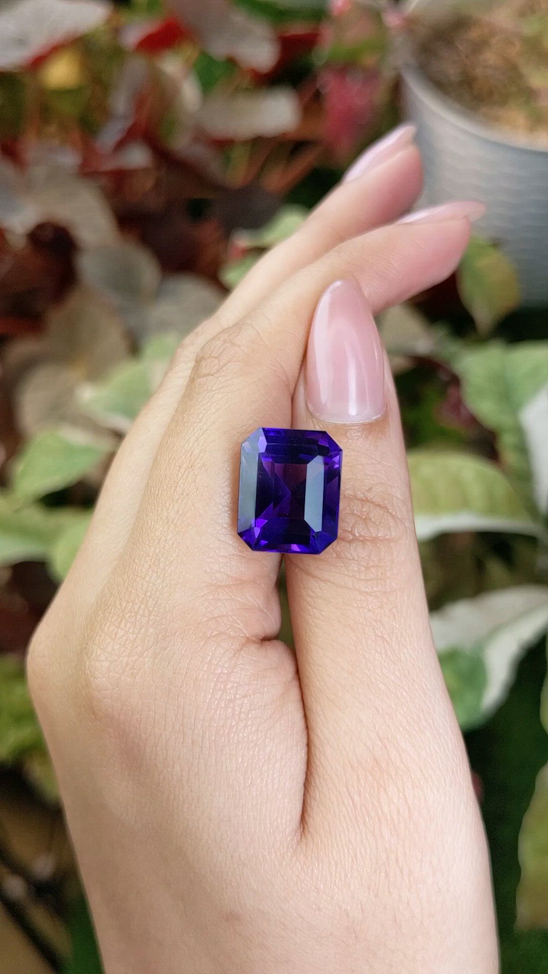 12.98 Ct. Purple Amethyst from Ceylon (Sri Lanka) Size Video