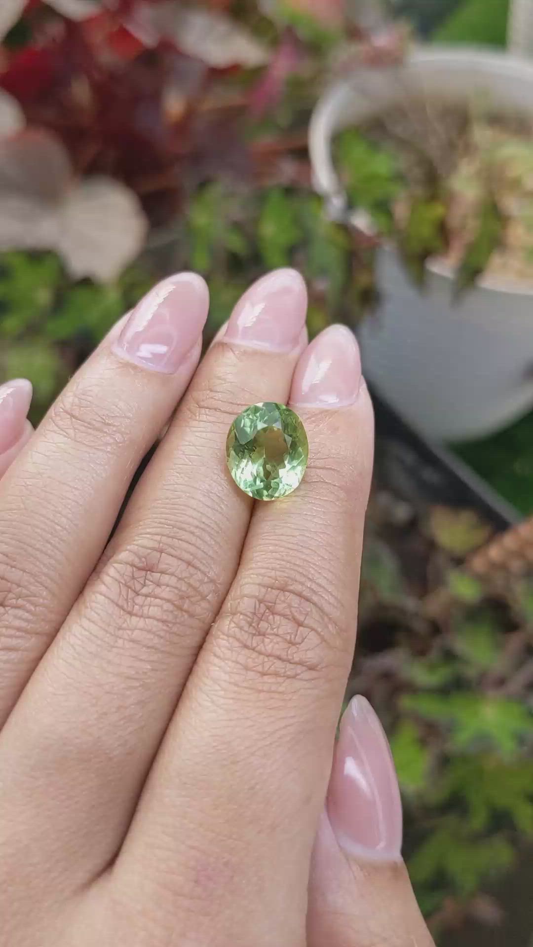 5.24 Ct. Green Prasiolite from Brazil Size Video