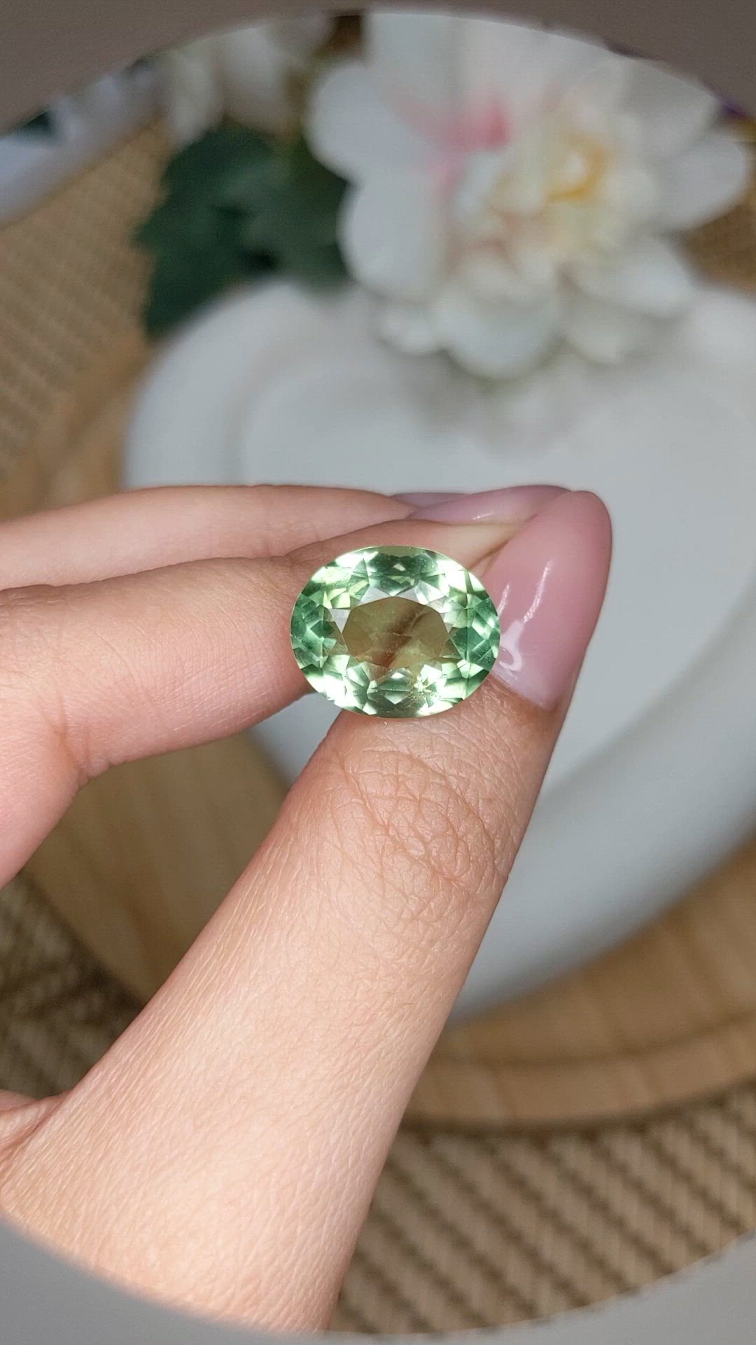 9.27 Ct. Green Prasiolite from Brazil Size Video