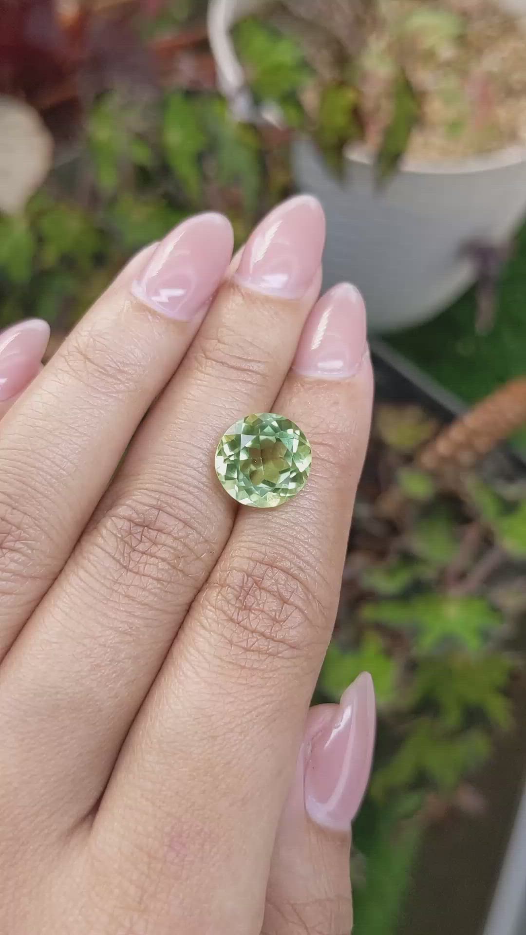 5.58 Ct. Yellowish Green Prasiolite from Brazil Size Video