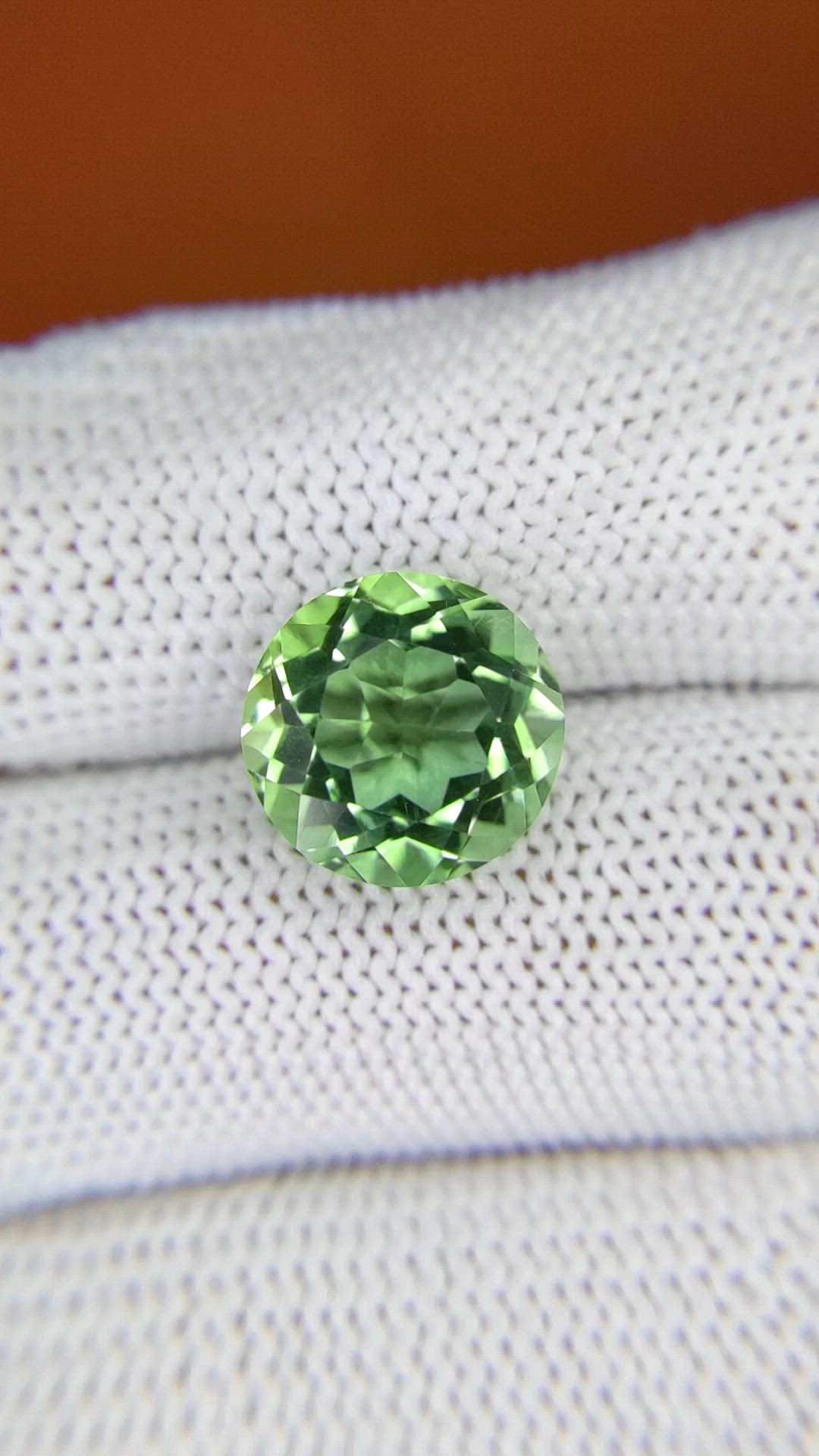 5.58 Ct. Yellowish Green Prasiolite from Brazil Size Video