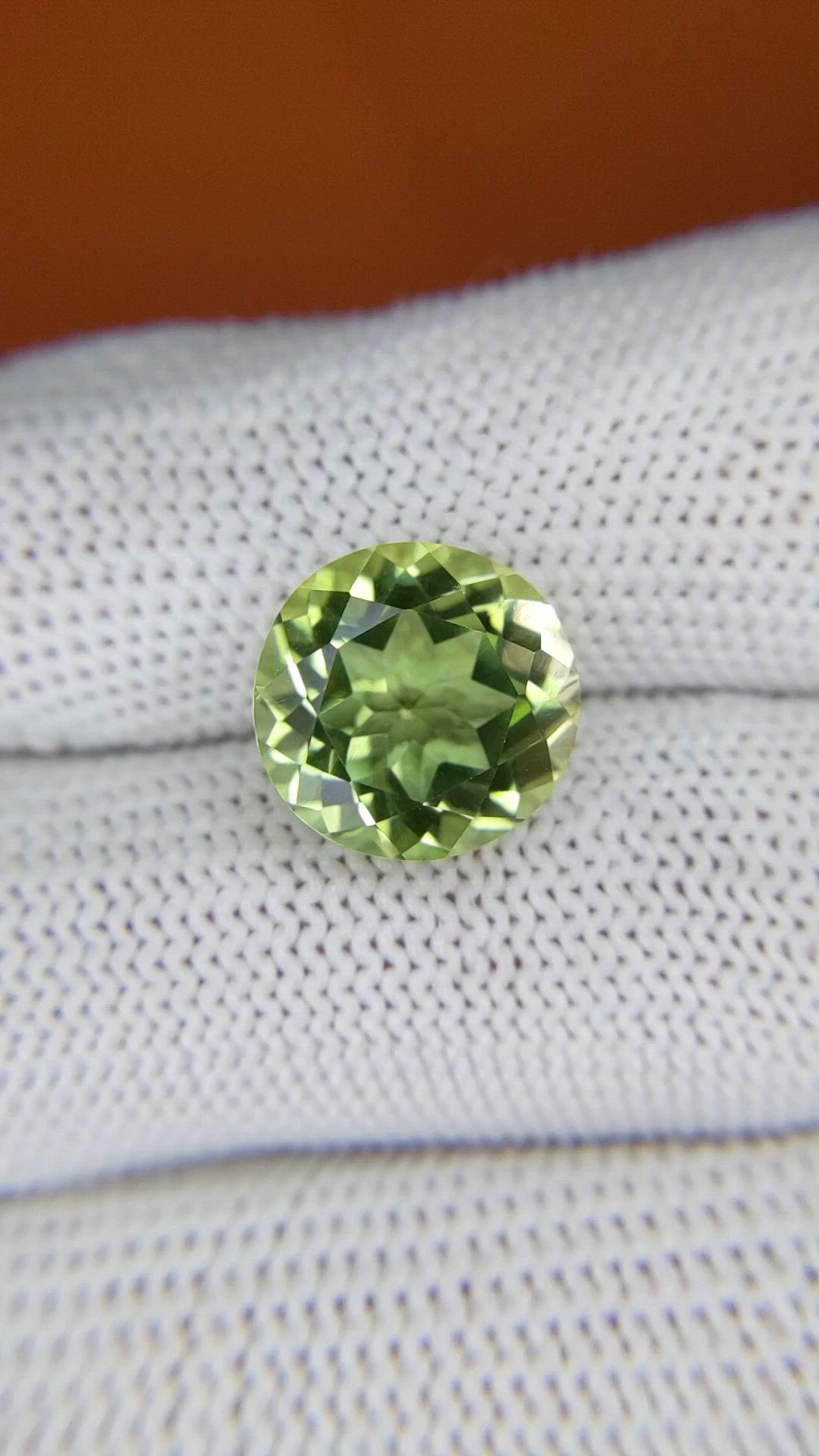 5.95 Ct. Yellowish Green Prasiolite from Brazil Size Video