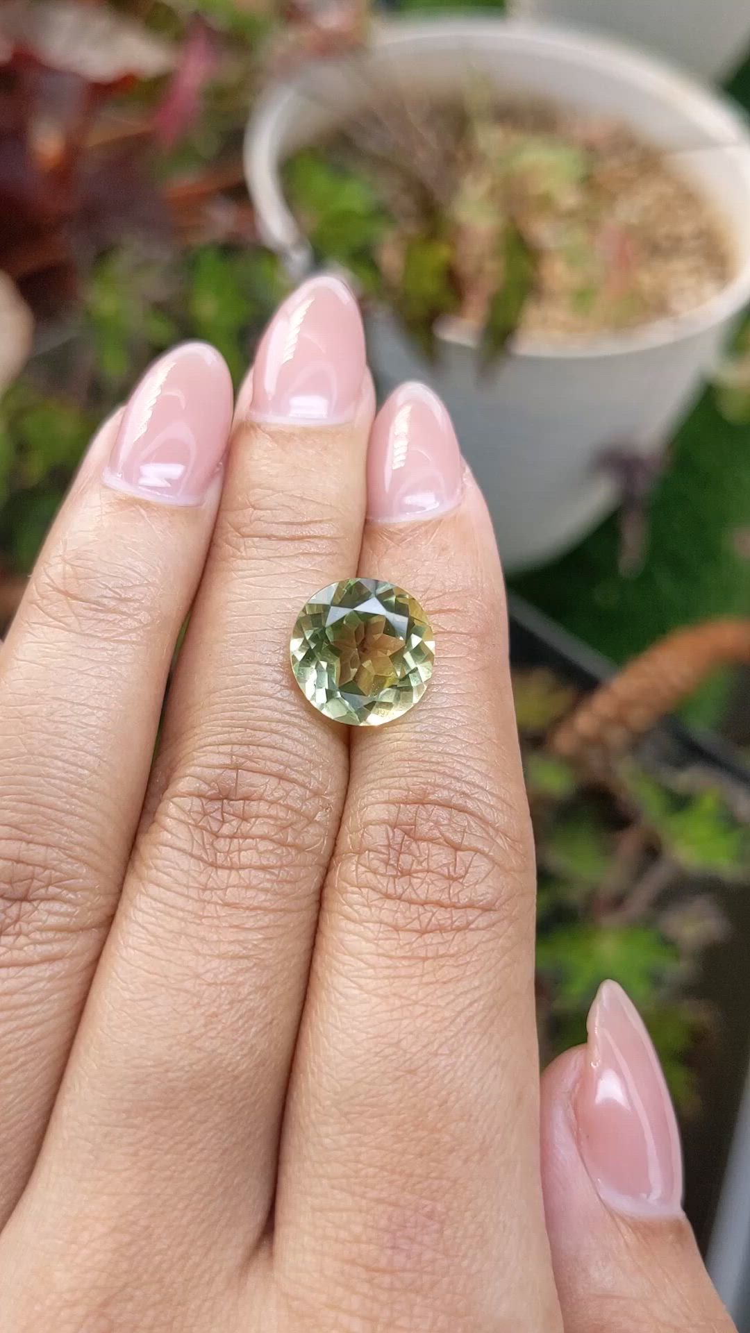 5.95 Ct. Yellowish Green Prasiolite from Brazil Size Video