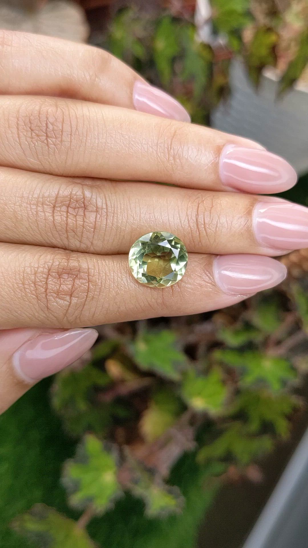5.95 Ct. Yellowish Green Prasiolite from Brazil Size Video