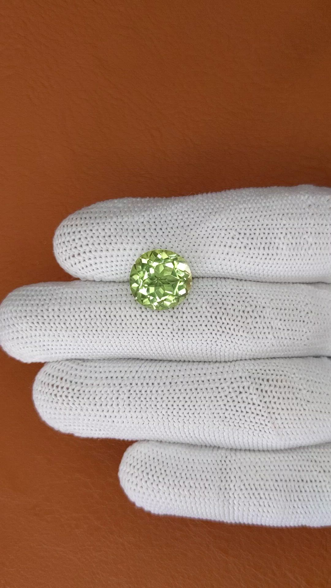 5.95 Ct. Yellowish Green Prasiolite from Brazil Size Video