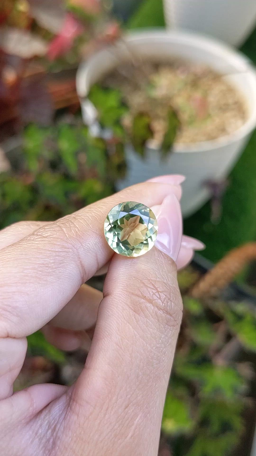 5.95 Ct. Yellowish Green Prasiolite from Brazil Size Video